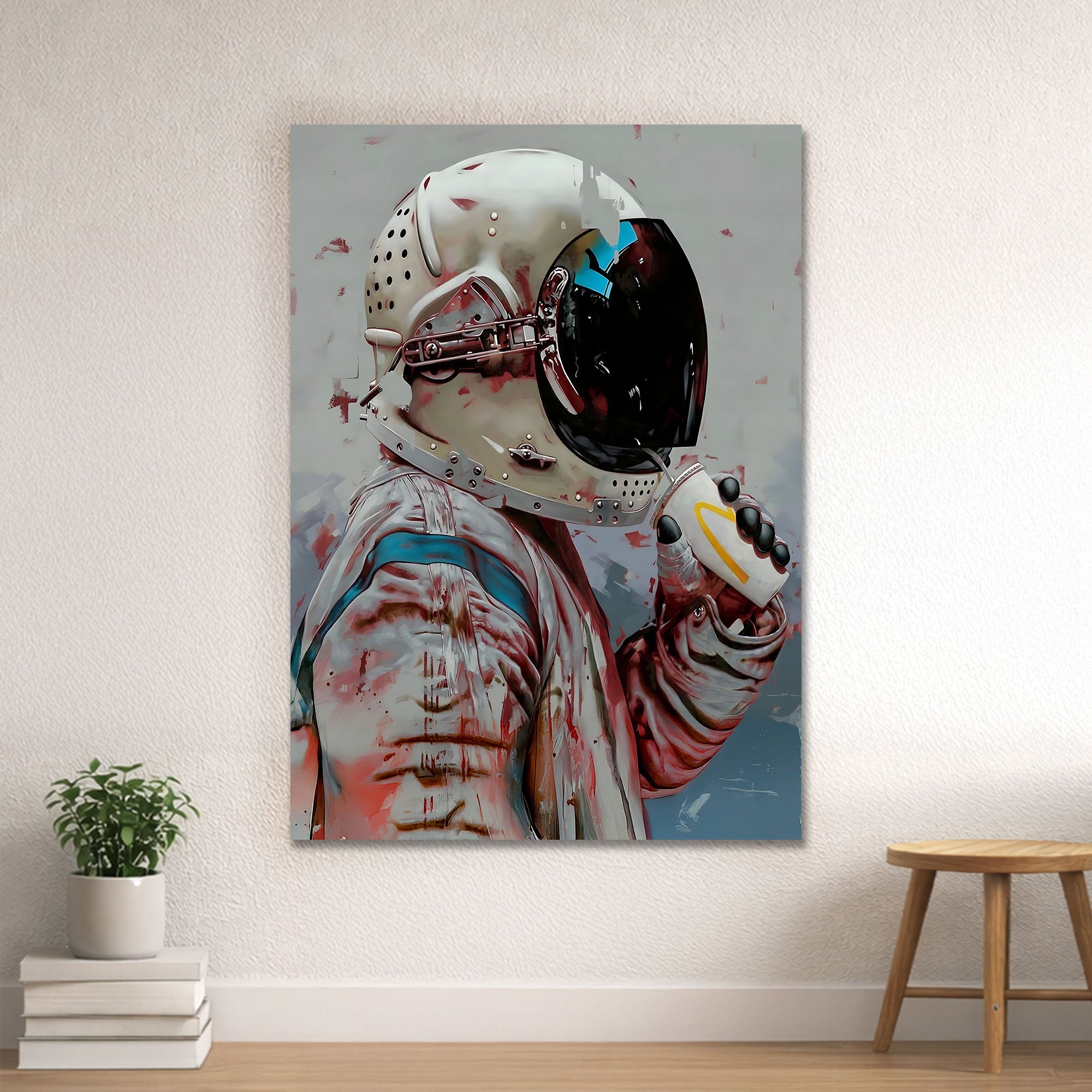 Astronaut Neon Wall Art – “The World Is Yours” Space Design
