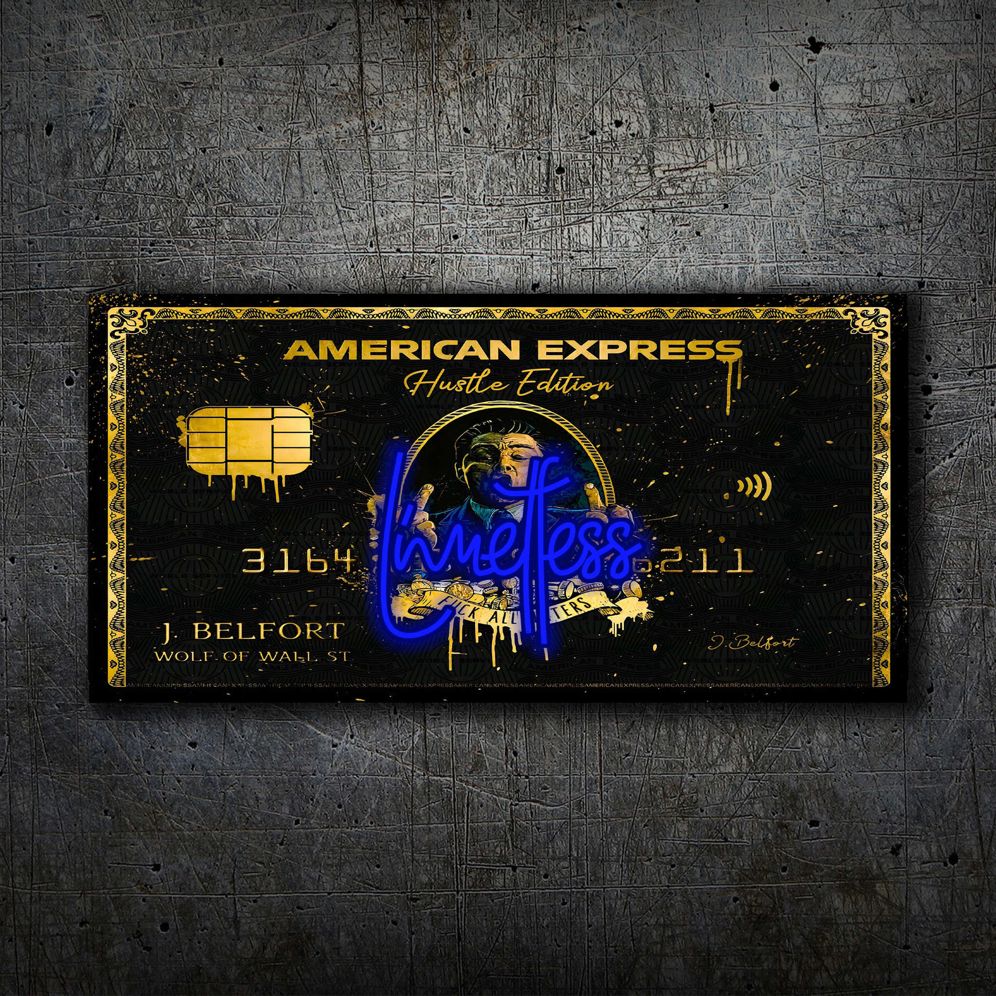 American Express Wolf of Wall Street - Limitless Neon Light - Amex - Wall Art Decor