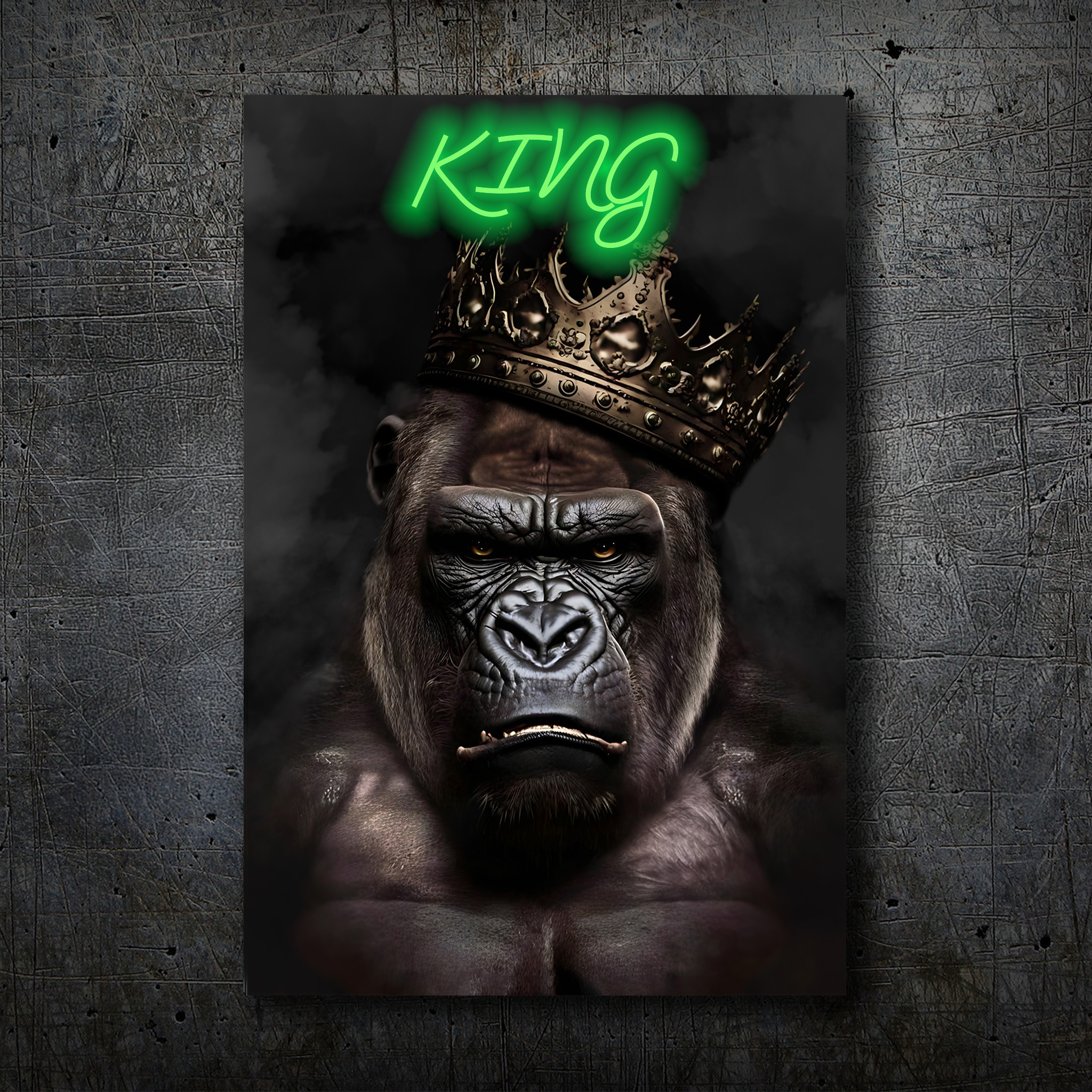 Gorilla Portrait – KING Neon Wall Art