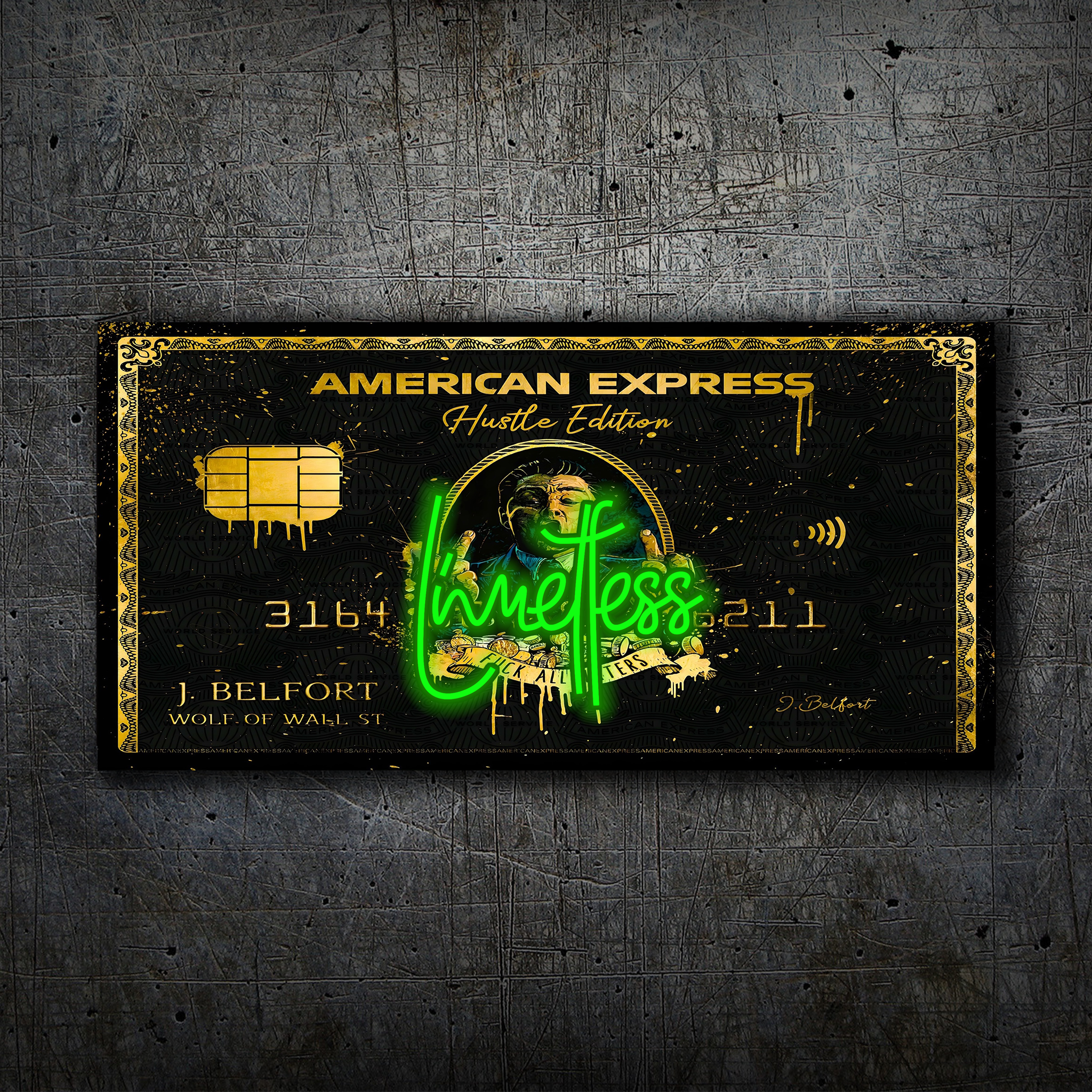 American Express Wolf of Wall Street - Limitless Neon Light - Amex - Wall Art Decor