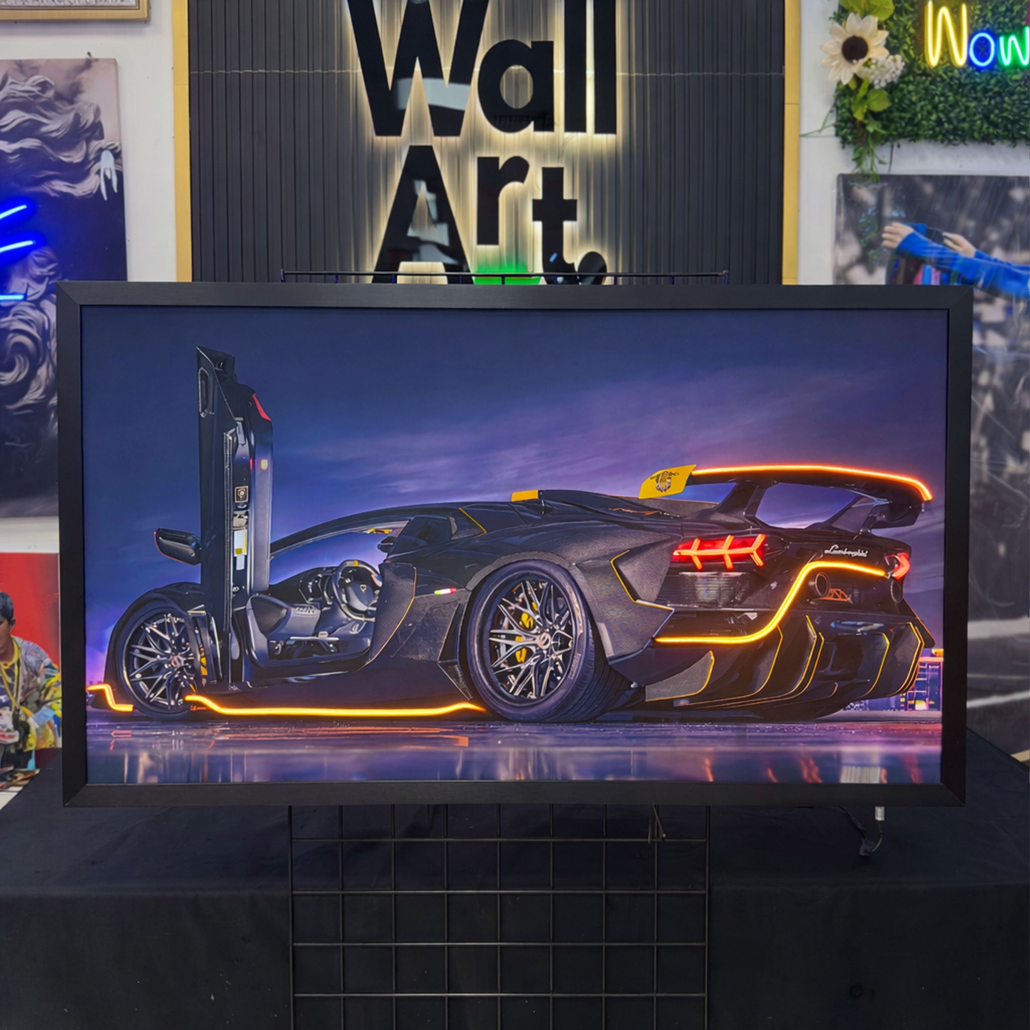 Lamborghini Aventador Neon Wall Art – Supercar LED Decor
