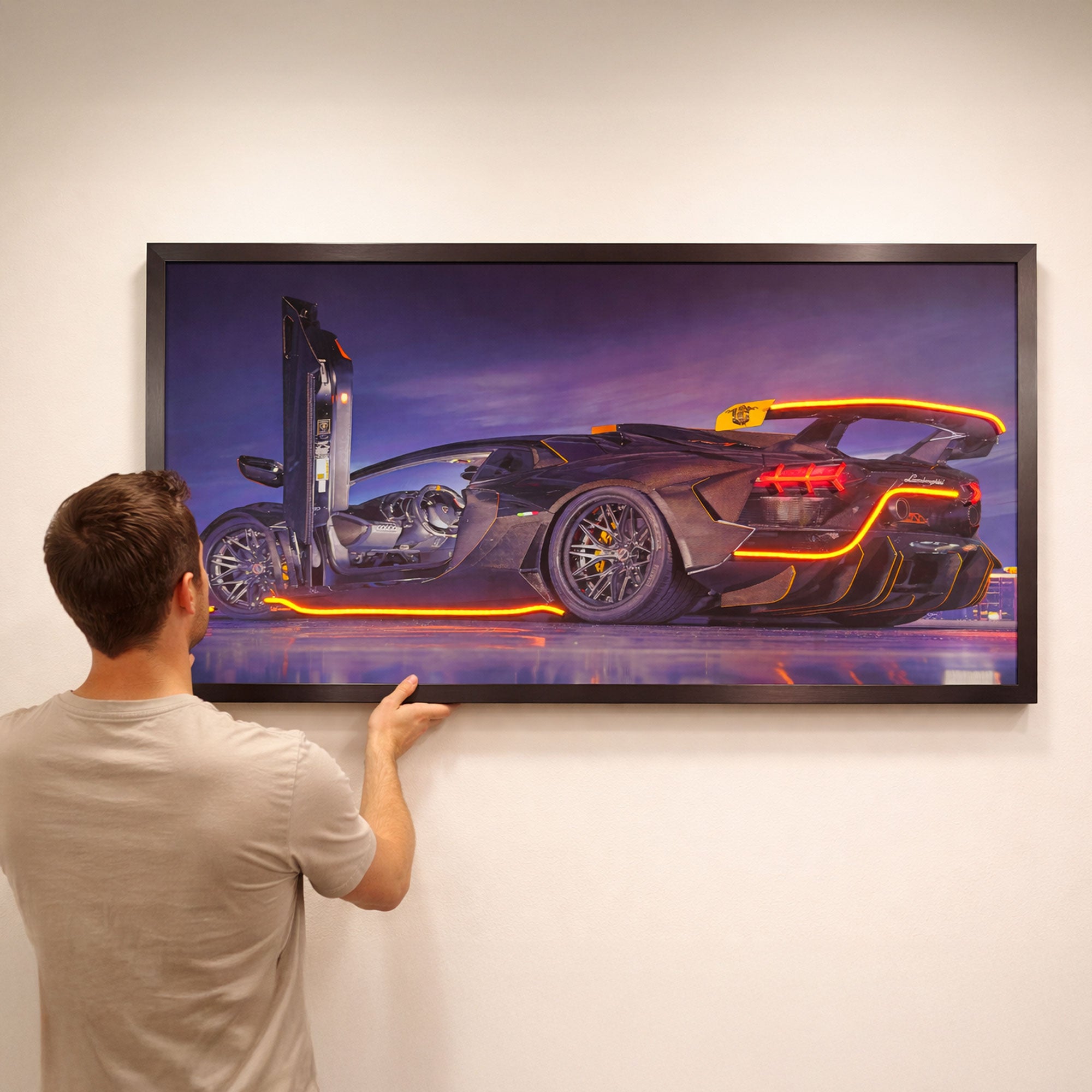 Lamborghini Aventador Neon Wall Art – Supercar LED Decor