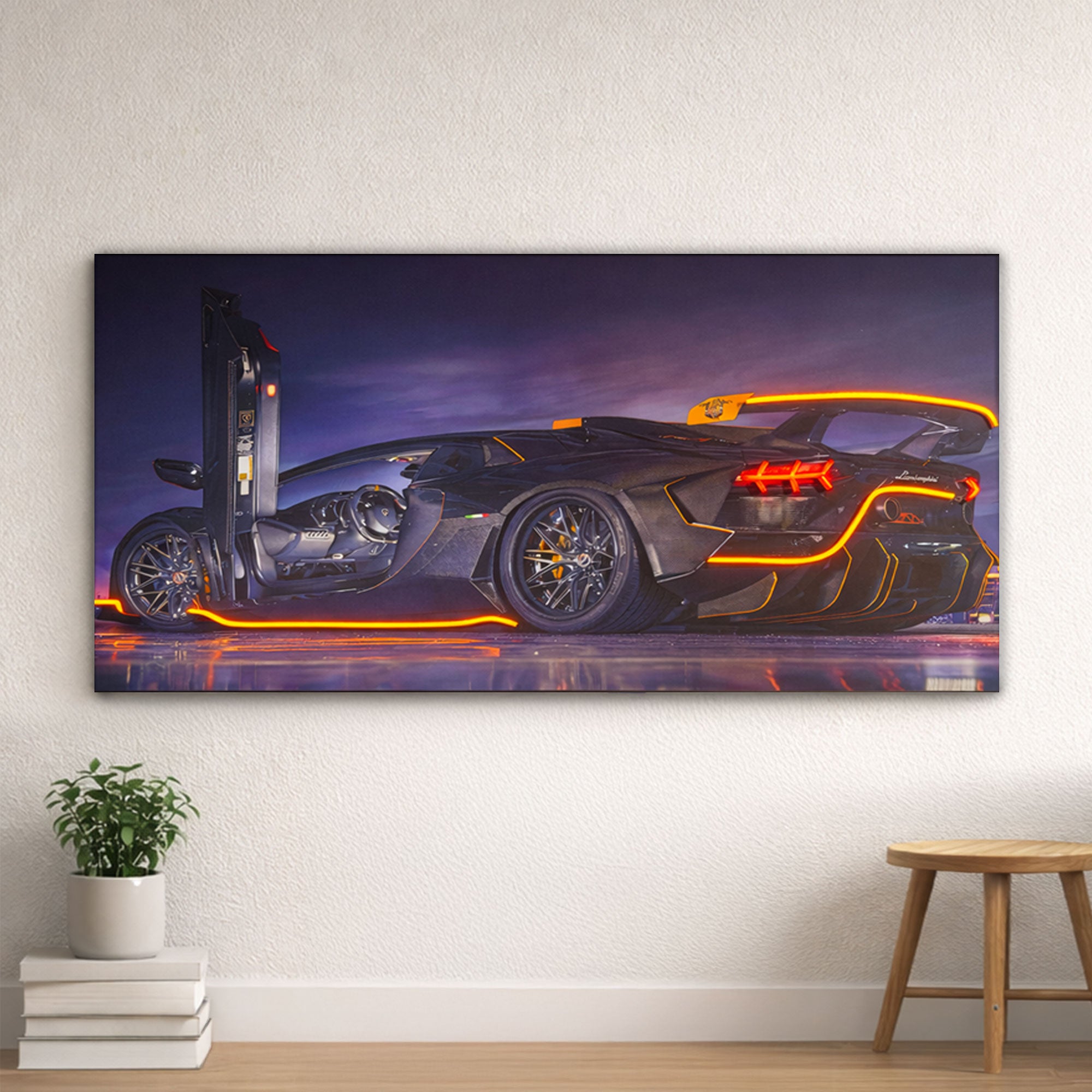 Lamborghini Aventador Neon Wall Art – Supercar LED Decor