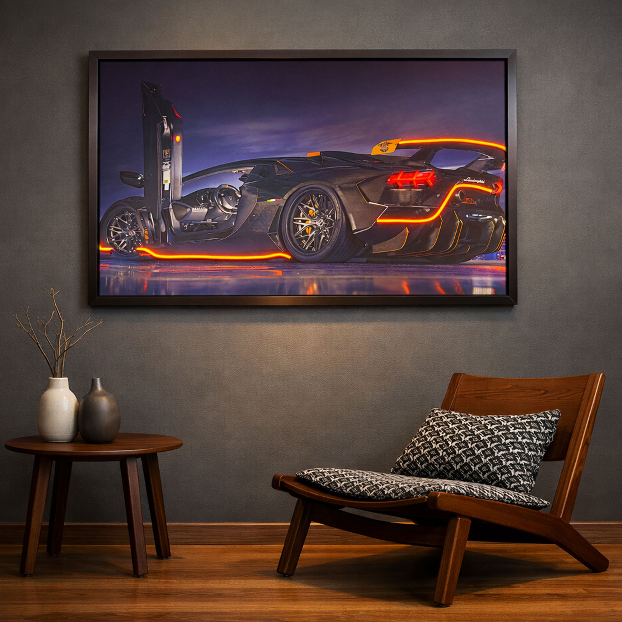 Lamborghini Aventador Neon Wall Art – Supercar LED Decor