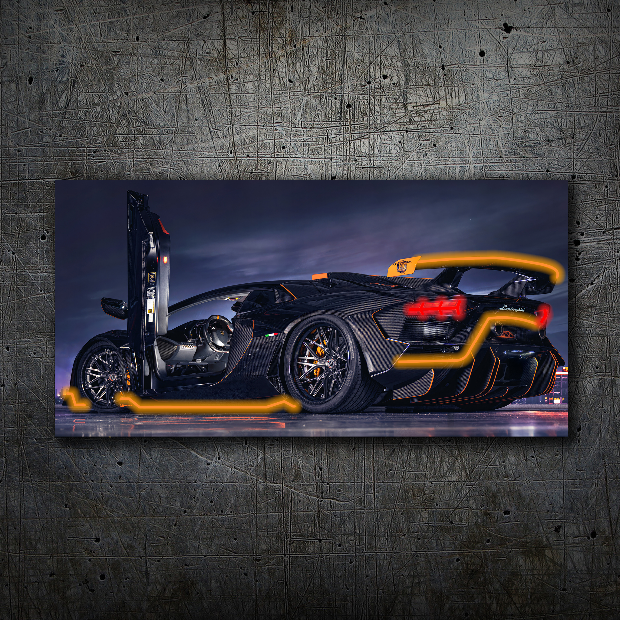 Lamborghini Aventador Neon Wall Art – Supercar LED Decor