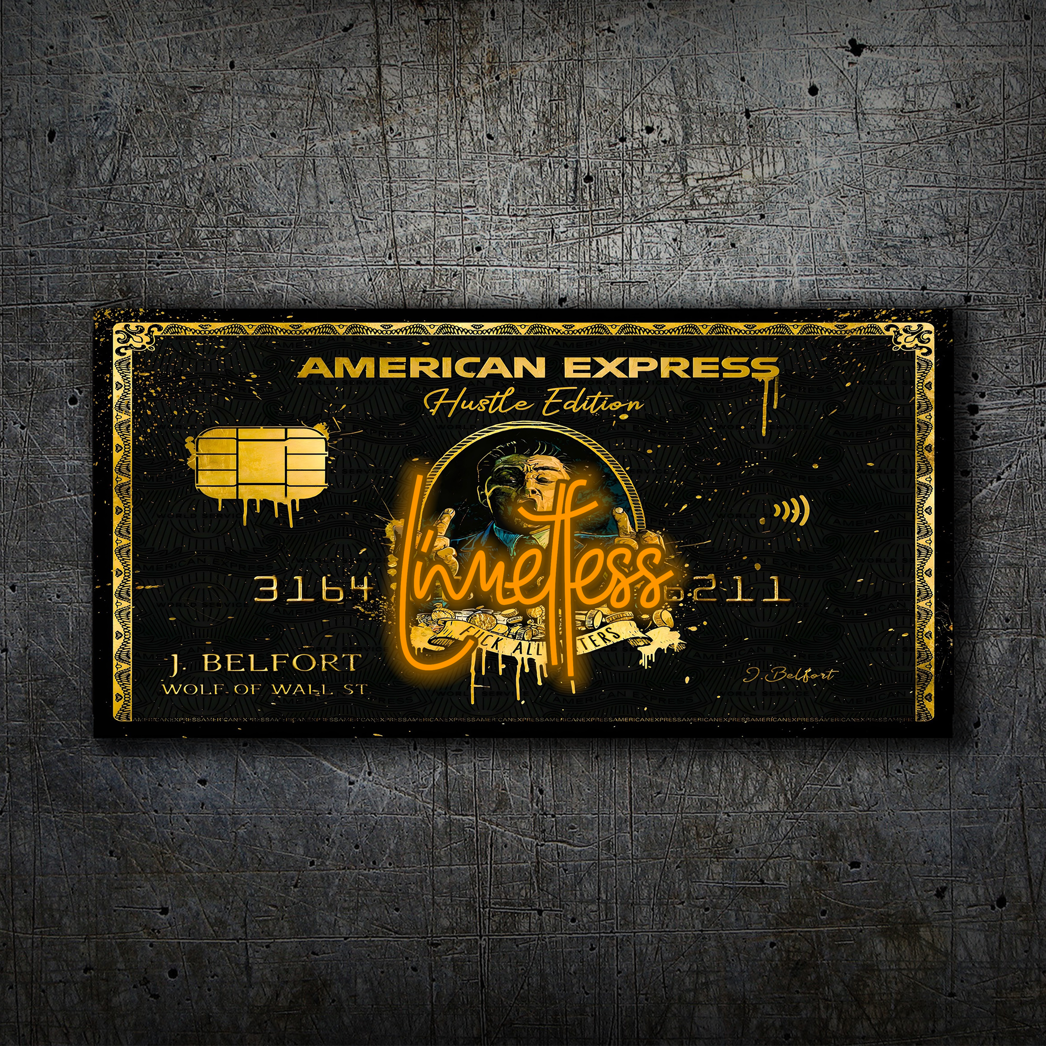 American Express Wolf of Wall Street - Limitless Neon Light - Amex - Wall Art Decor