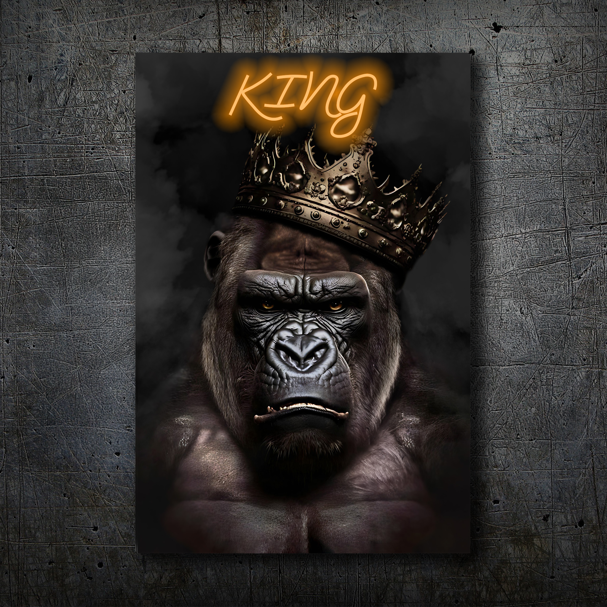 Gorilla Portrait – KING Neon Wall Art