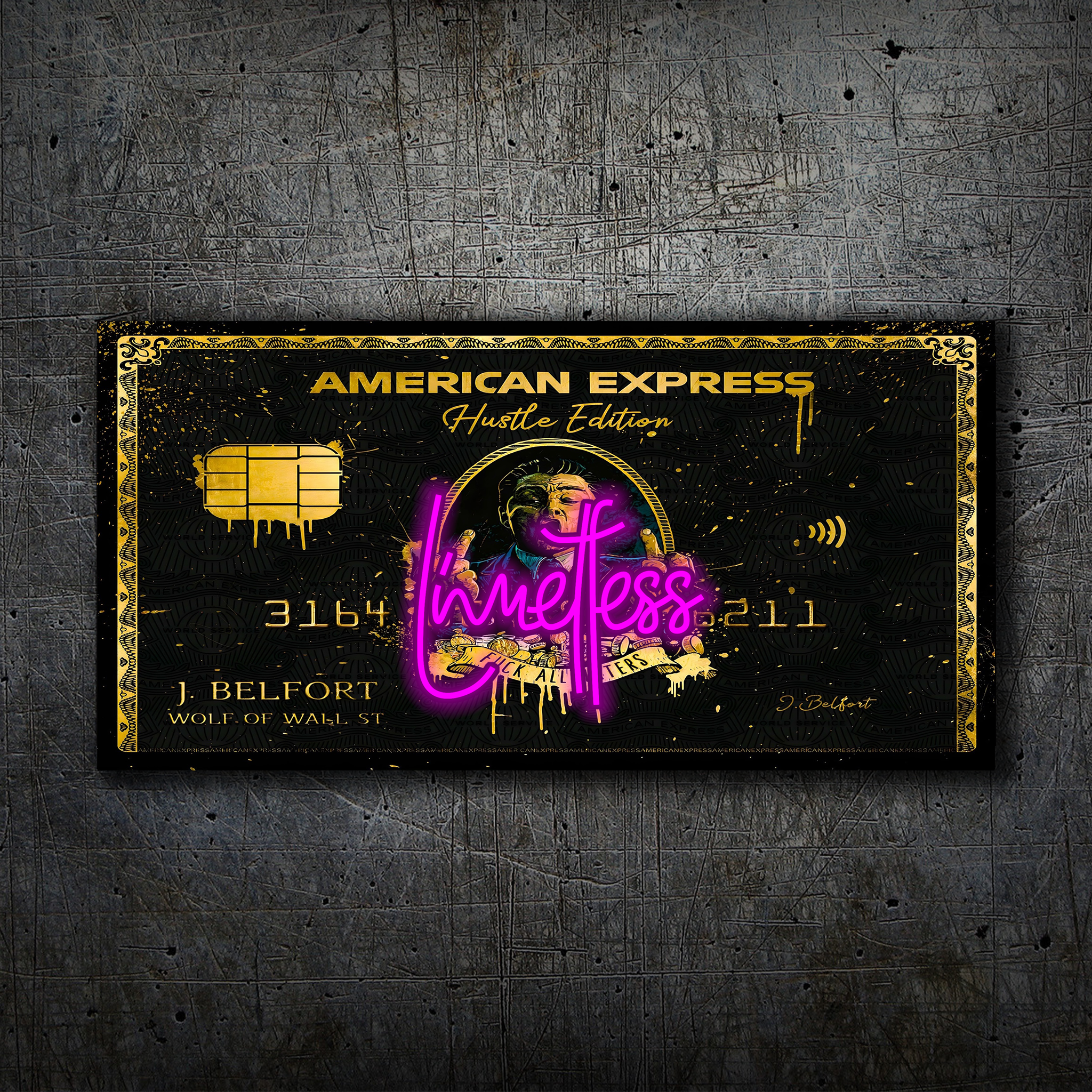 American Express Wolf of Wall Street - Limitless Neon Light - Amex - Wall Art Decor