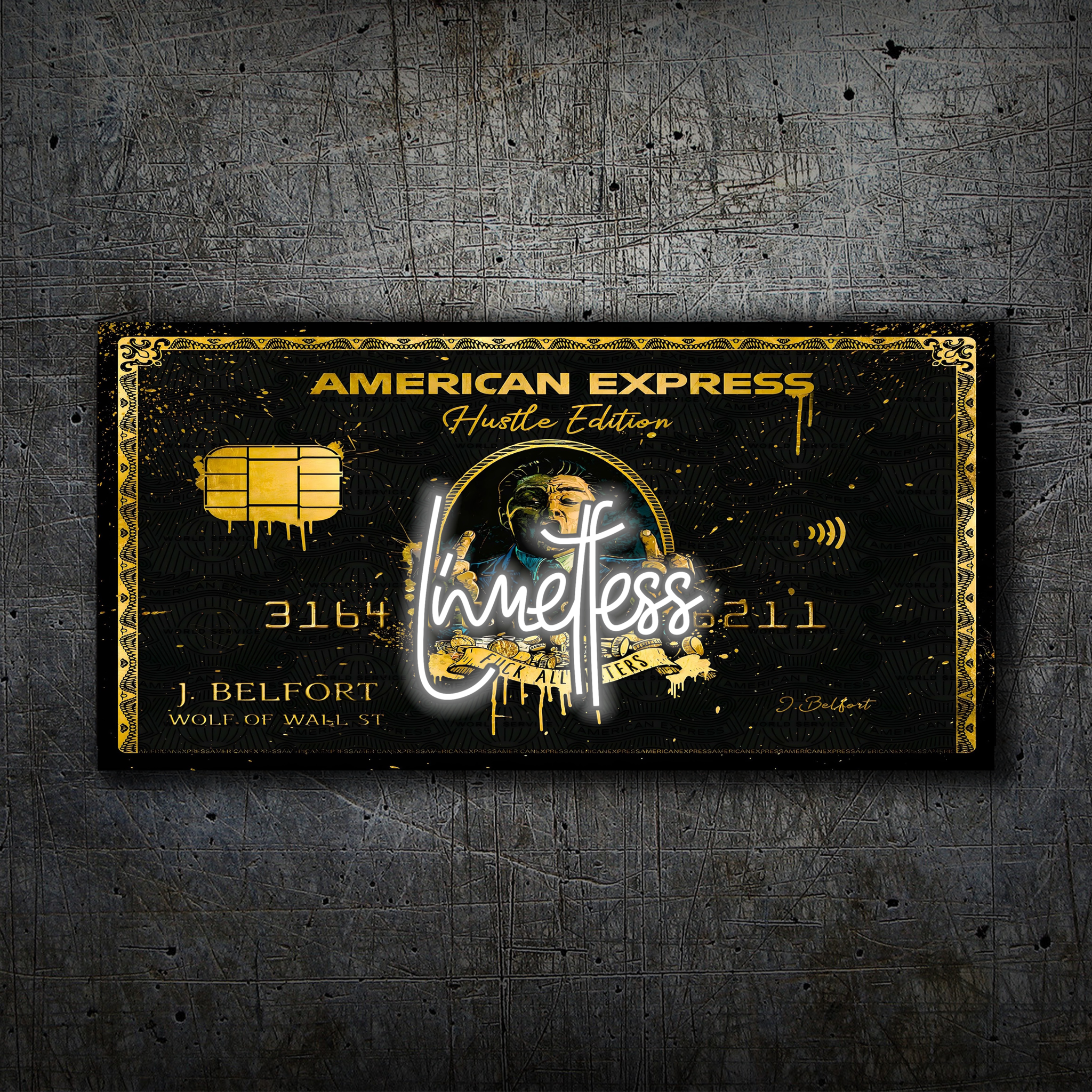 American Express Wolf of Wall Street - Limitless Neon Light - Amex - Wall Art Decor