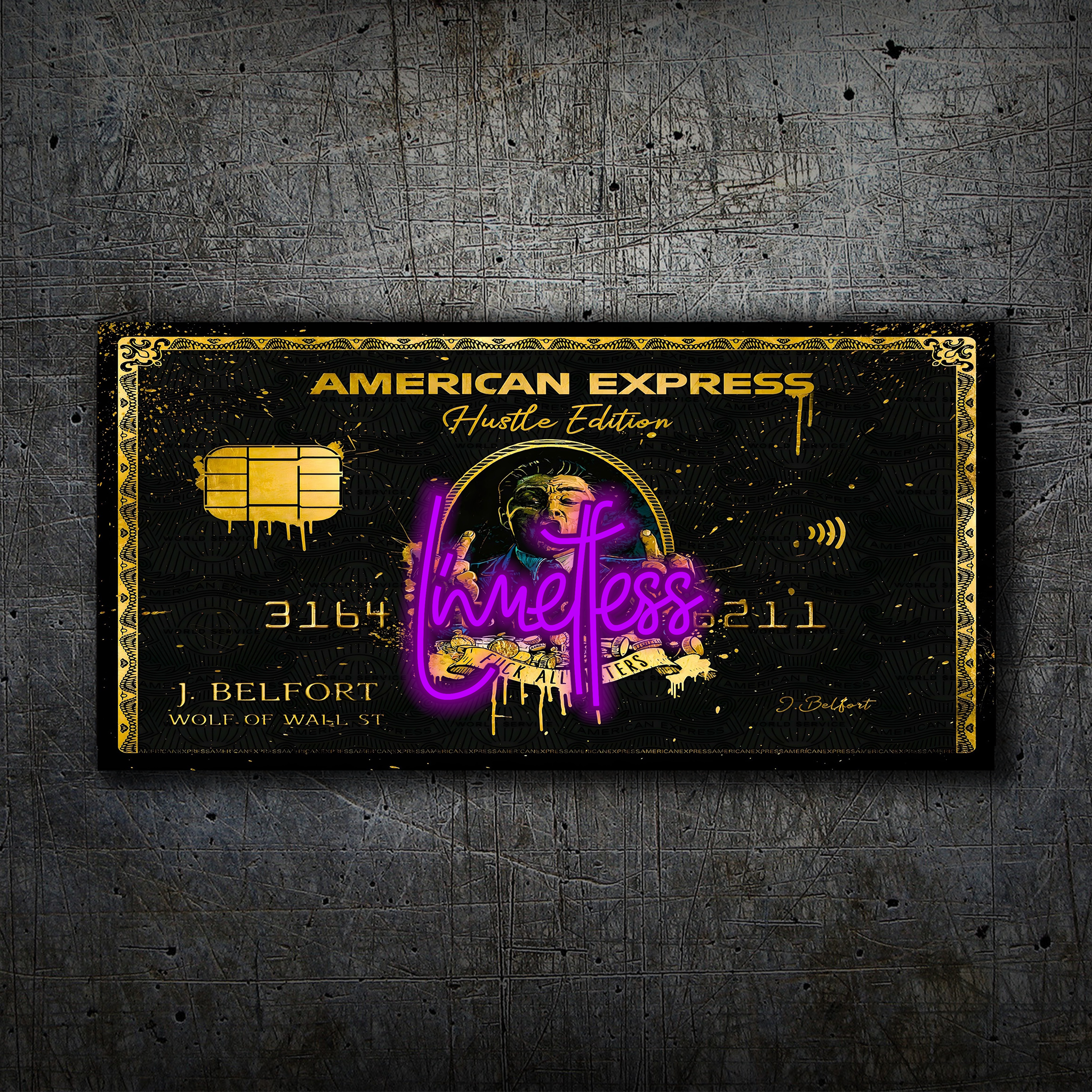 American Express Wolf of Wall Street - Limitless Neon Light - Amex - Wall Art Decor