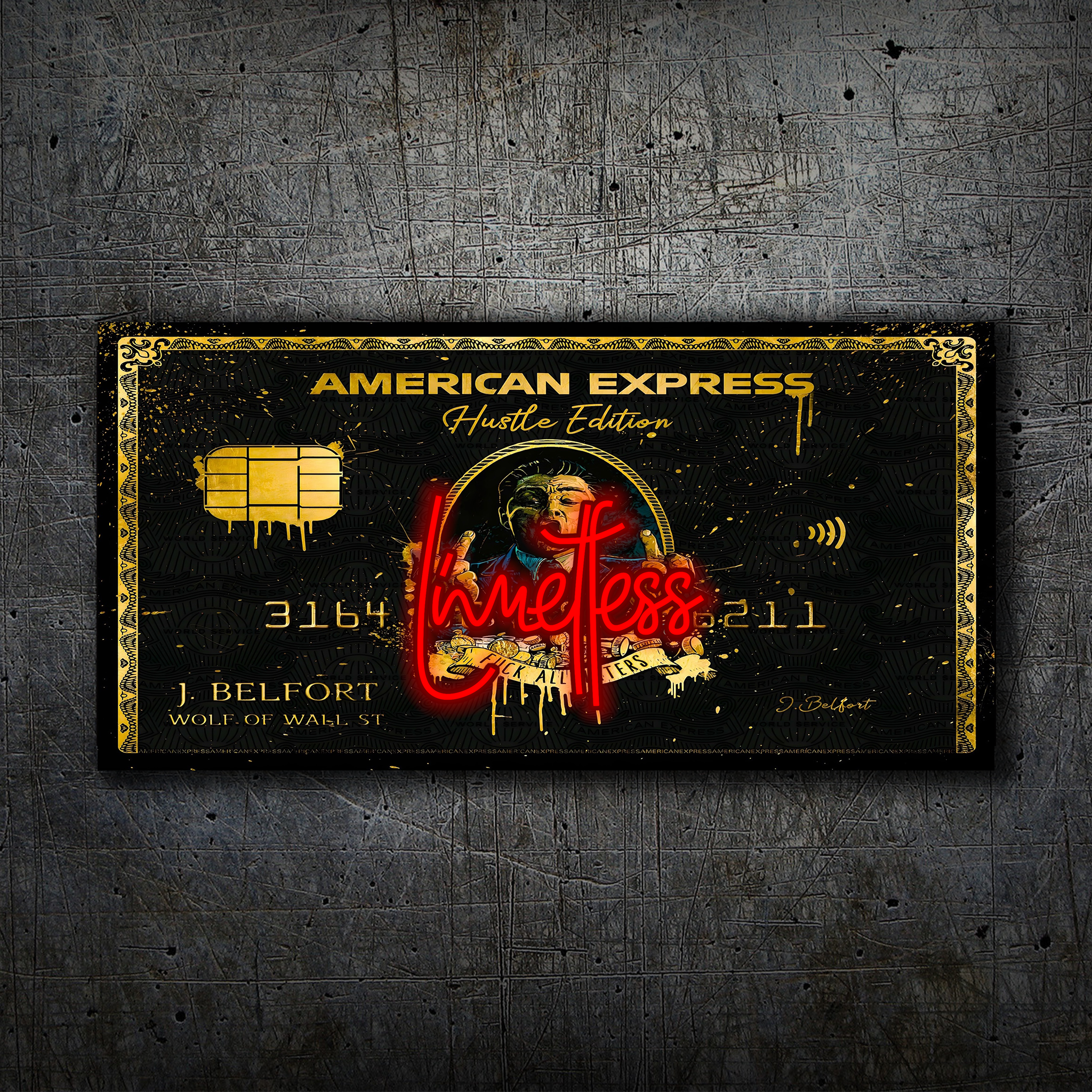 American Express Wolf of Wall Street - Limitless Neon Light - Amex - Wall Art Decor