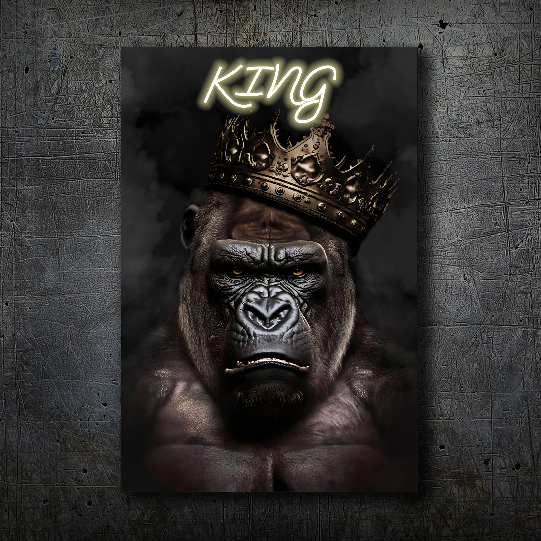 Gorilla Portrait – KING Neon Wall Art