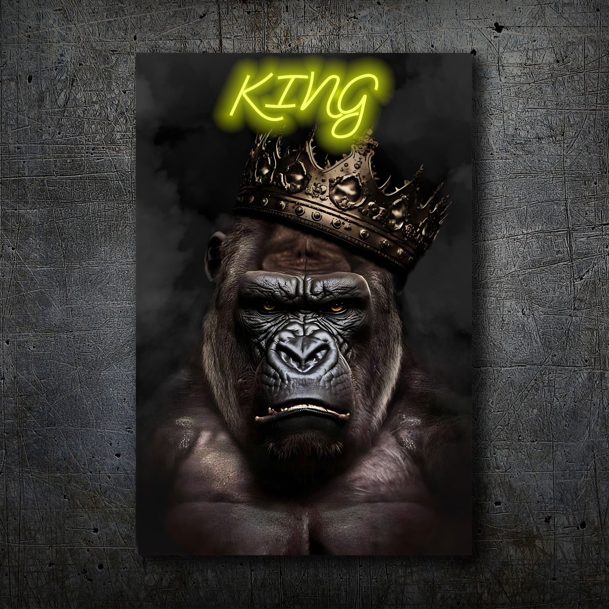 Gorilla Portrait – KING Neon Wall Art