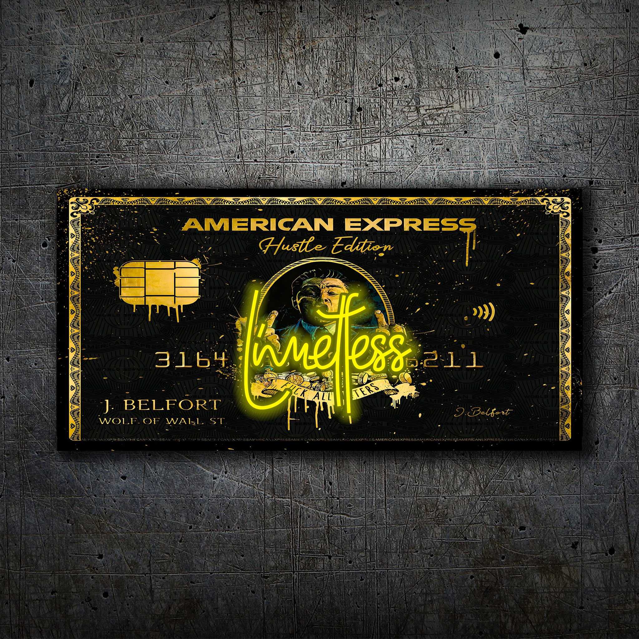 American Express Wolf of Wall Street - Limitless Neon Light - Amex - Wall Art Decor
