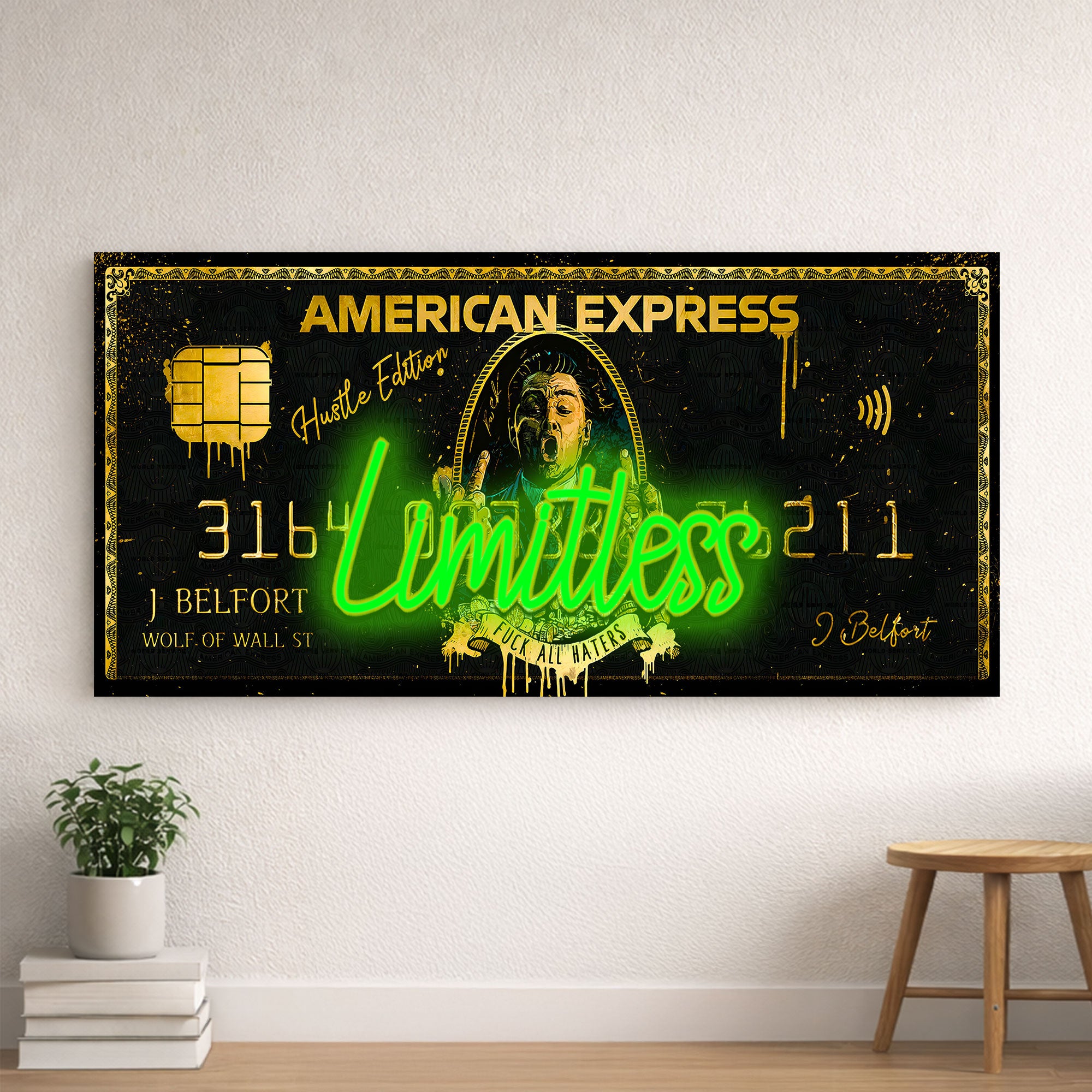 American Express Wolf of Wall Street - Limitless Neon Light - Amex - Wall Art Decor