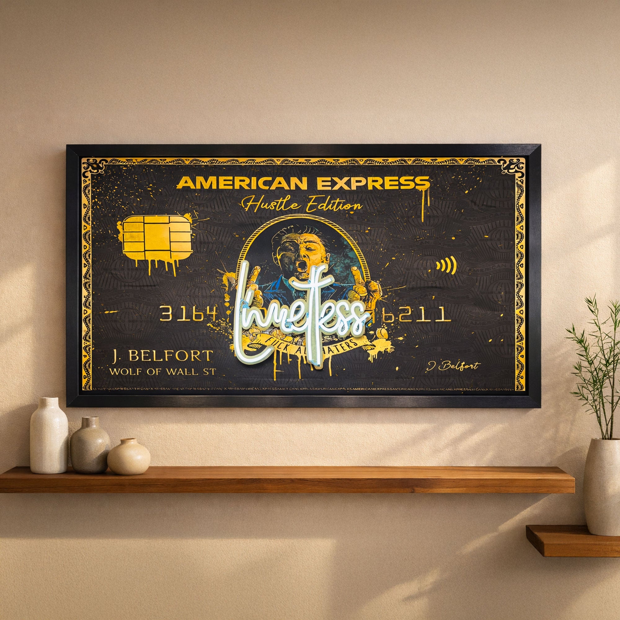 American Express Wolf of Wall Street - Limitless Neon Light - Amex - Wall Art Decor
