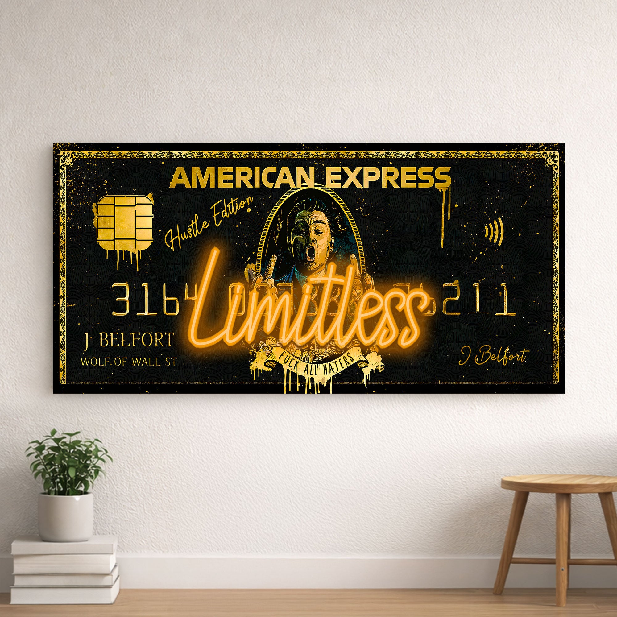 American Express Wolf of Wall Street - Limitless Neon Light - Amex - Wall Art Decor