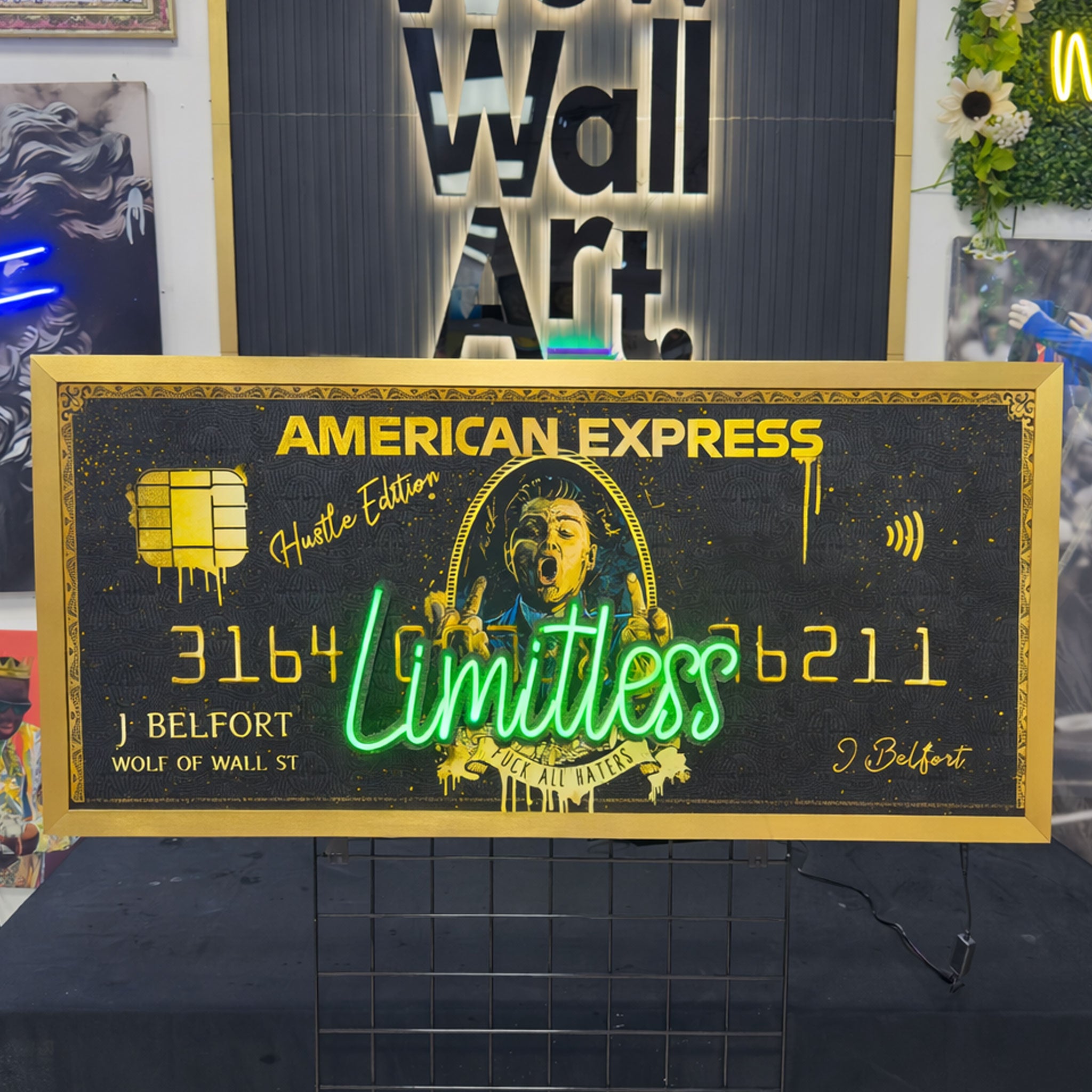 American Express Wolf of Wall Street - Limitless Neon Light - Amex - Wall Art Decor