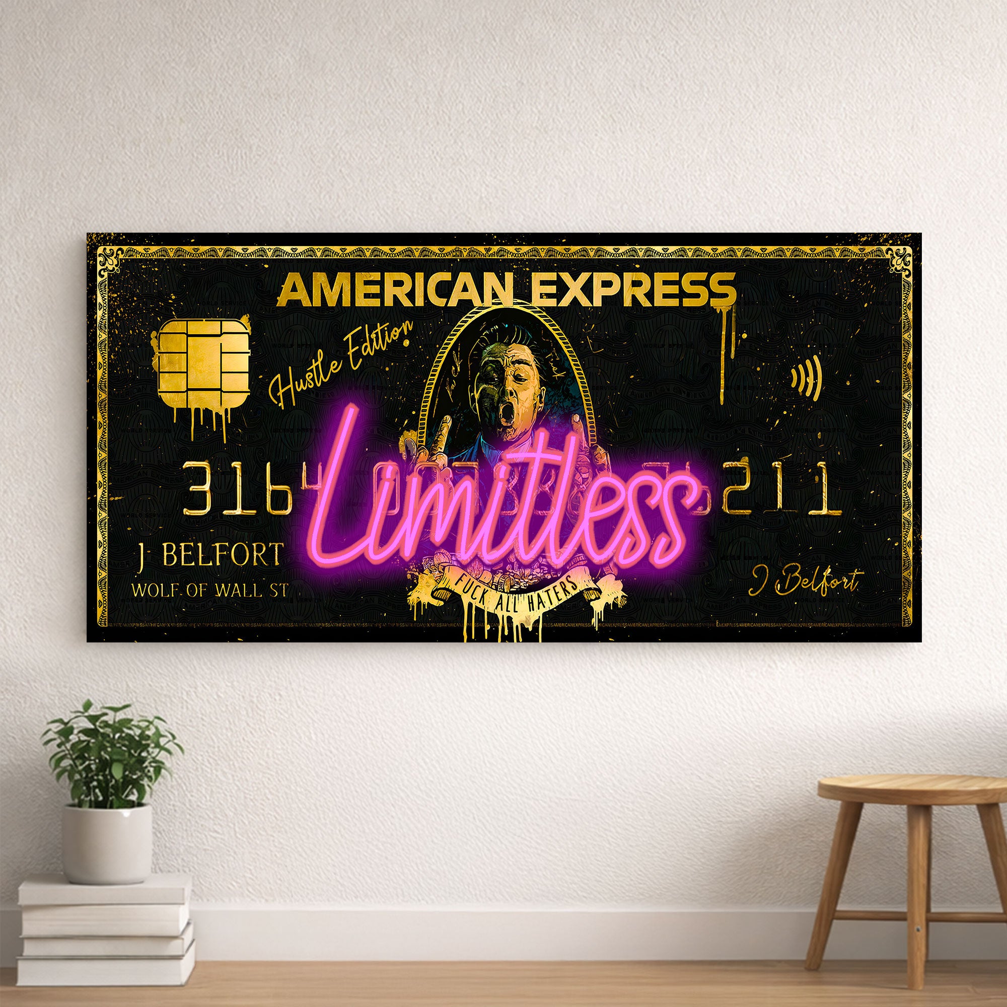 American Express Wolf of Wall Street - Limitless Neon Light - Amex - Wall Art Decor
