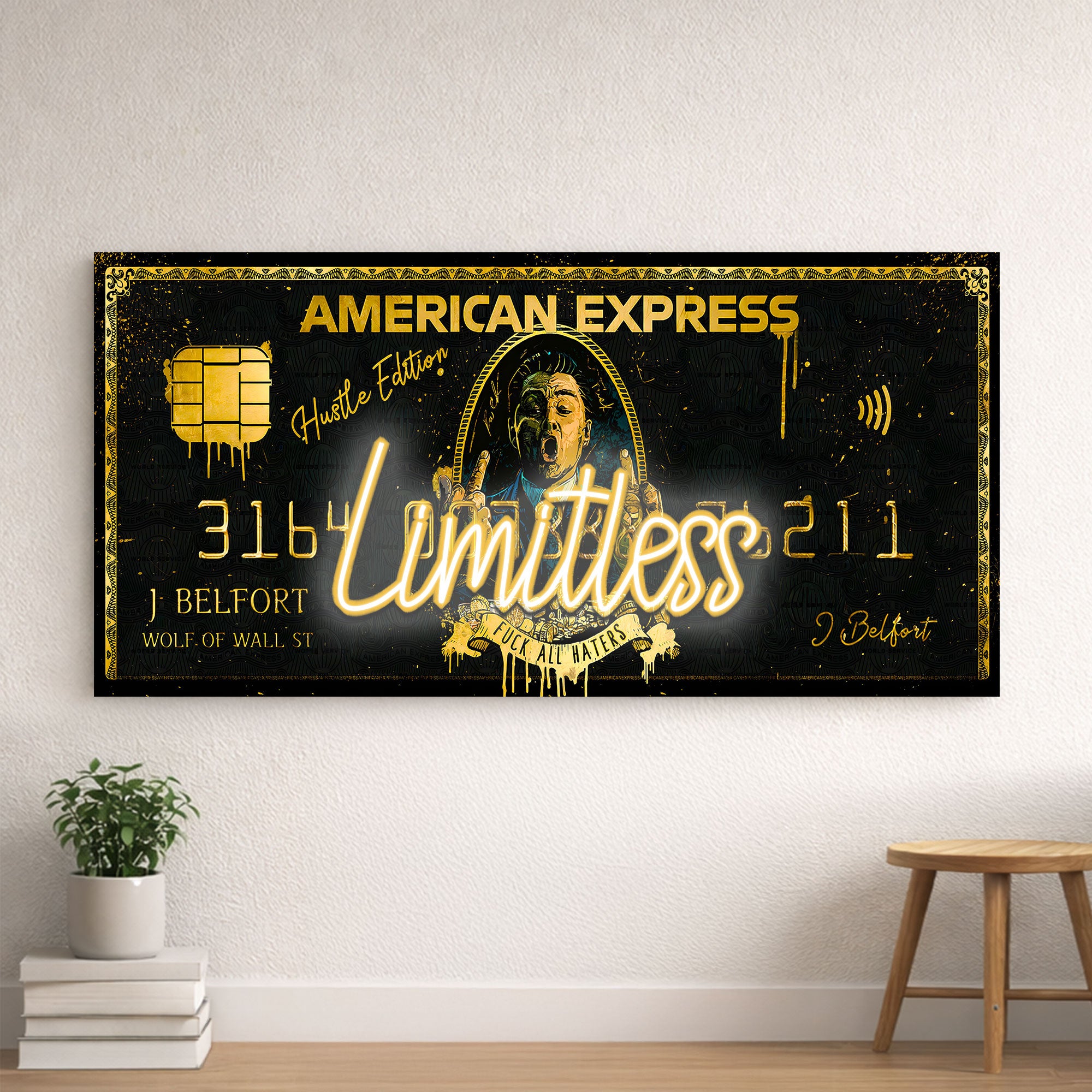 American Express Wolf of Wall Street - Limitless Neon Light - Amex - Wall Art Decor