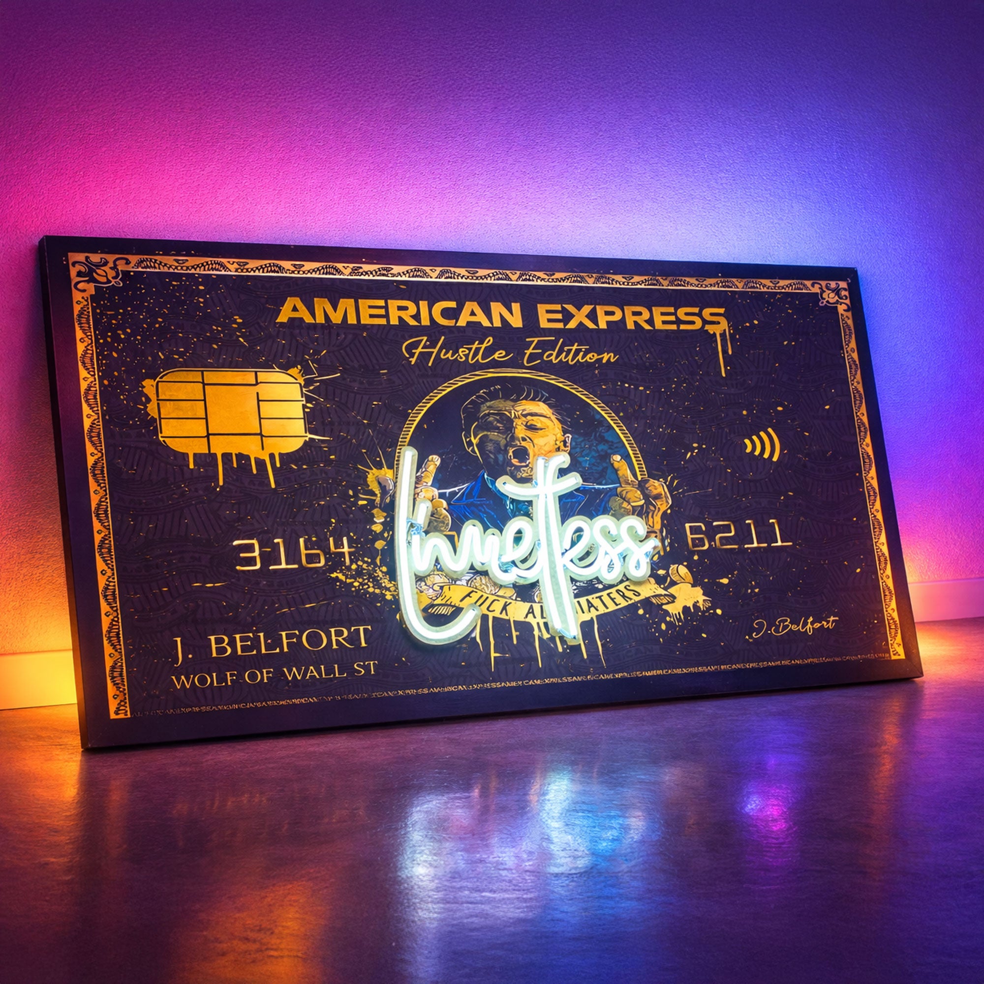 American Express Wolf of Wall Street - Limitless Neon Light - Amex - Wall Art Decor