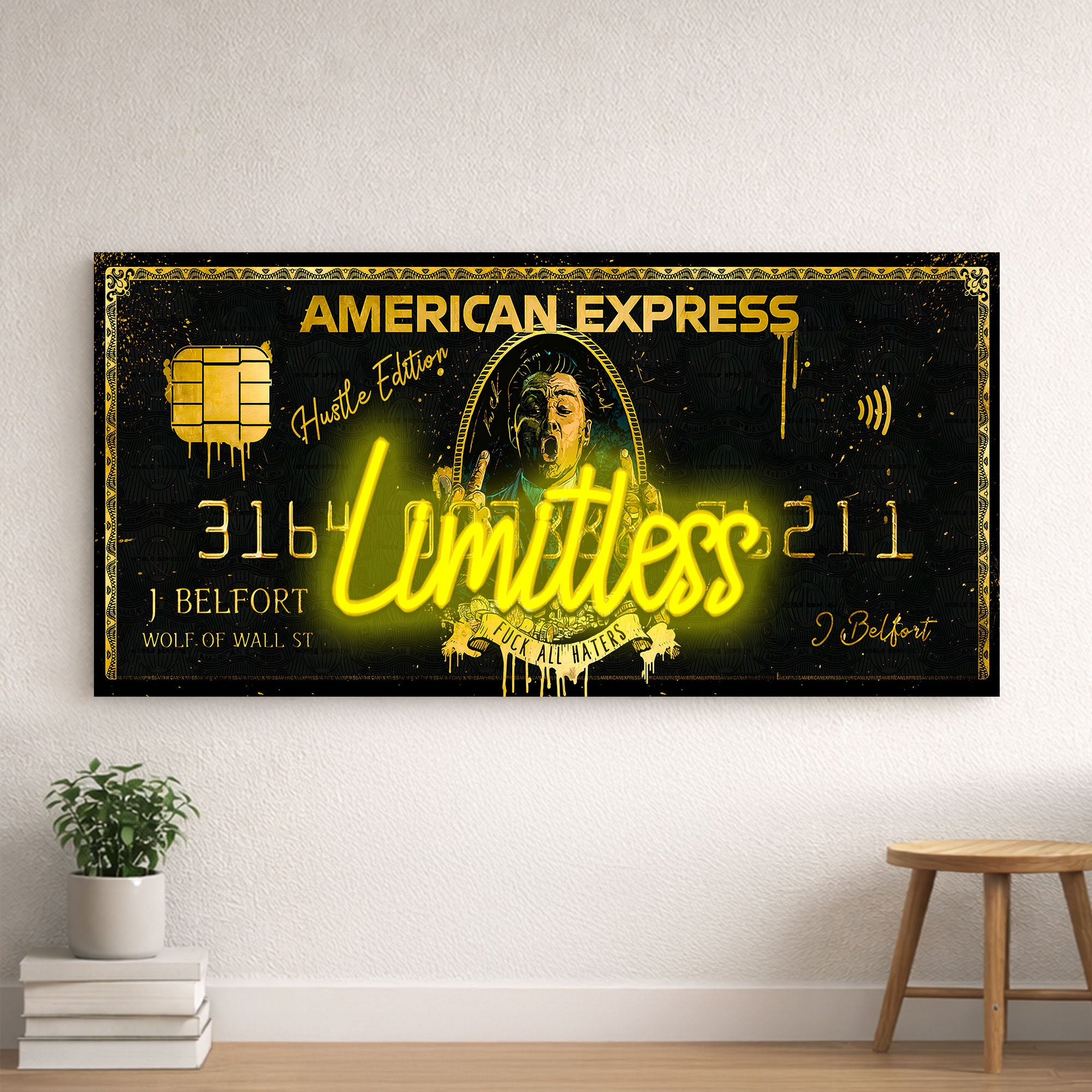 American Express Wolf of Wall Street - Limitless Neon Light - Amex - Wall Art Decor