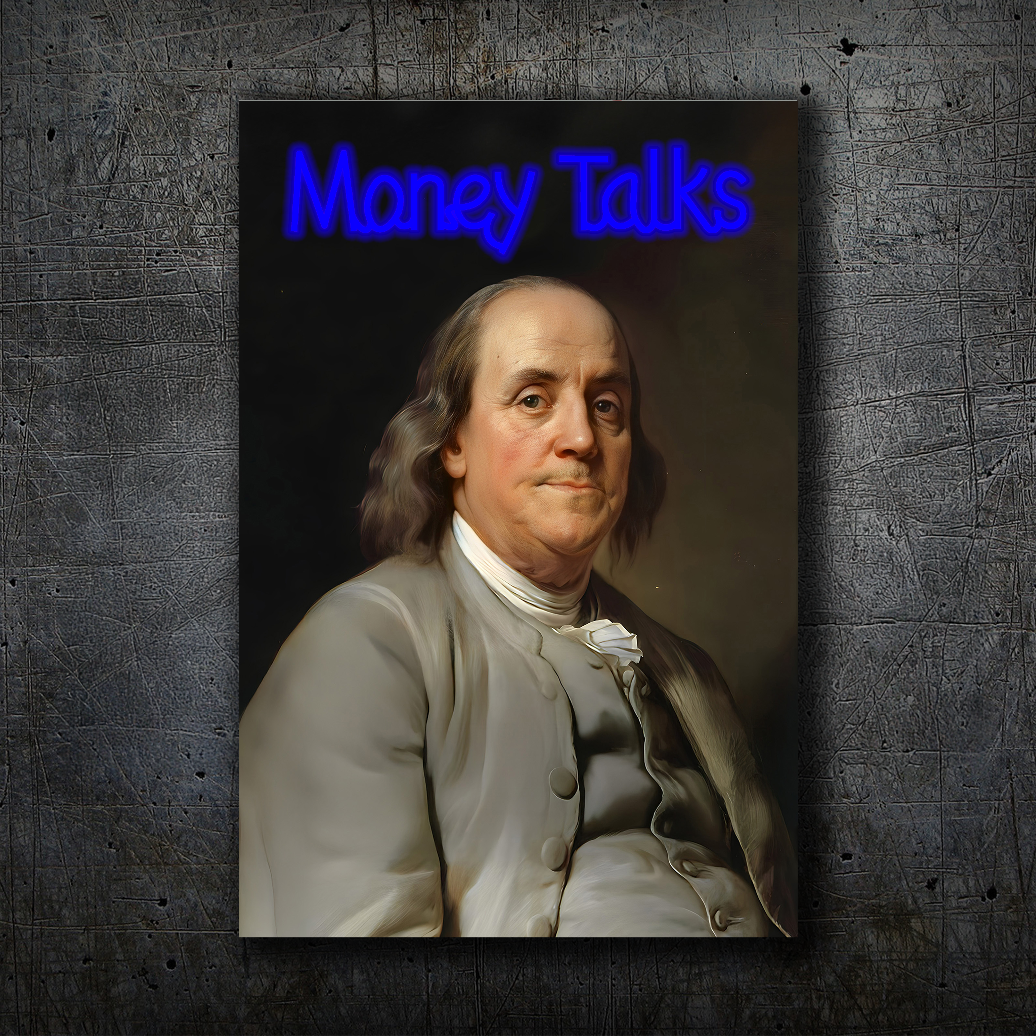Money Talks - Benjamin Franklin Neon Wall Art Decor