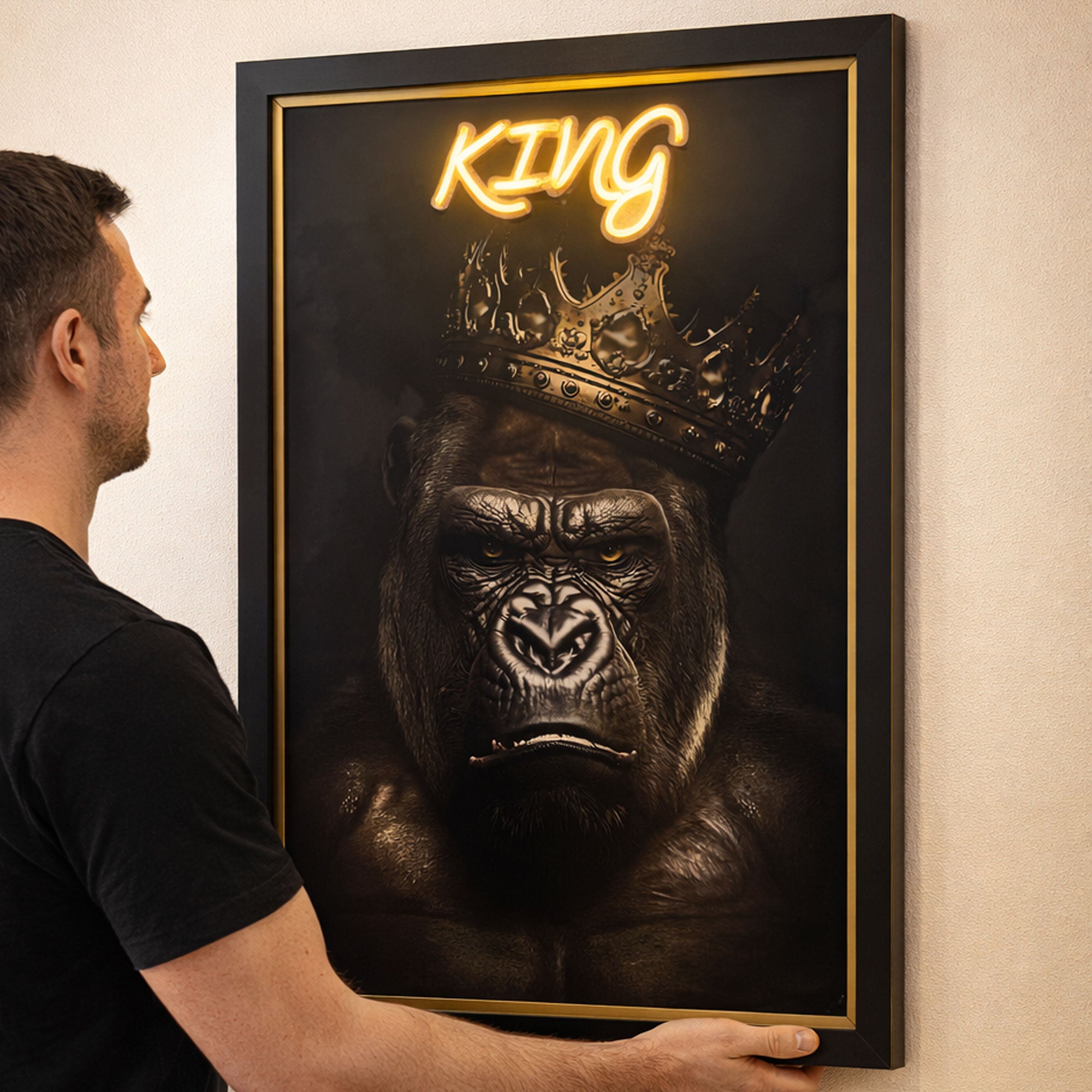 Gorilla Portrait – KING Neon Wall Art
