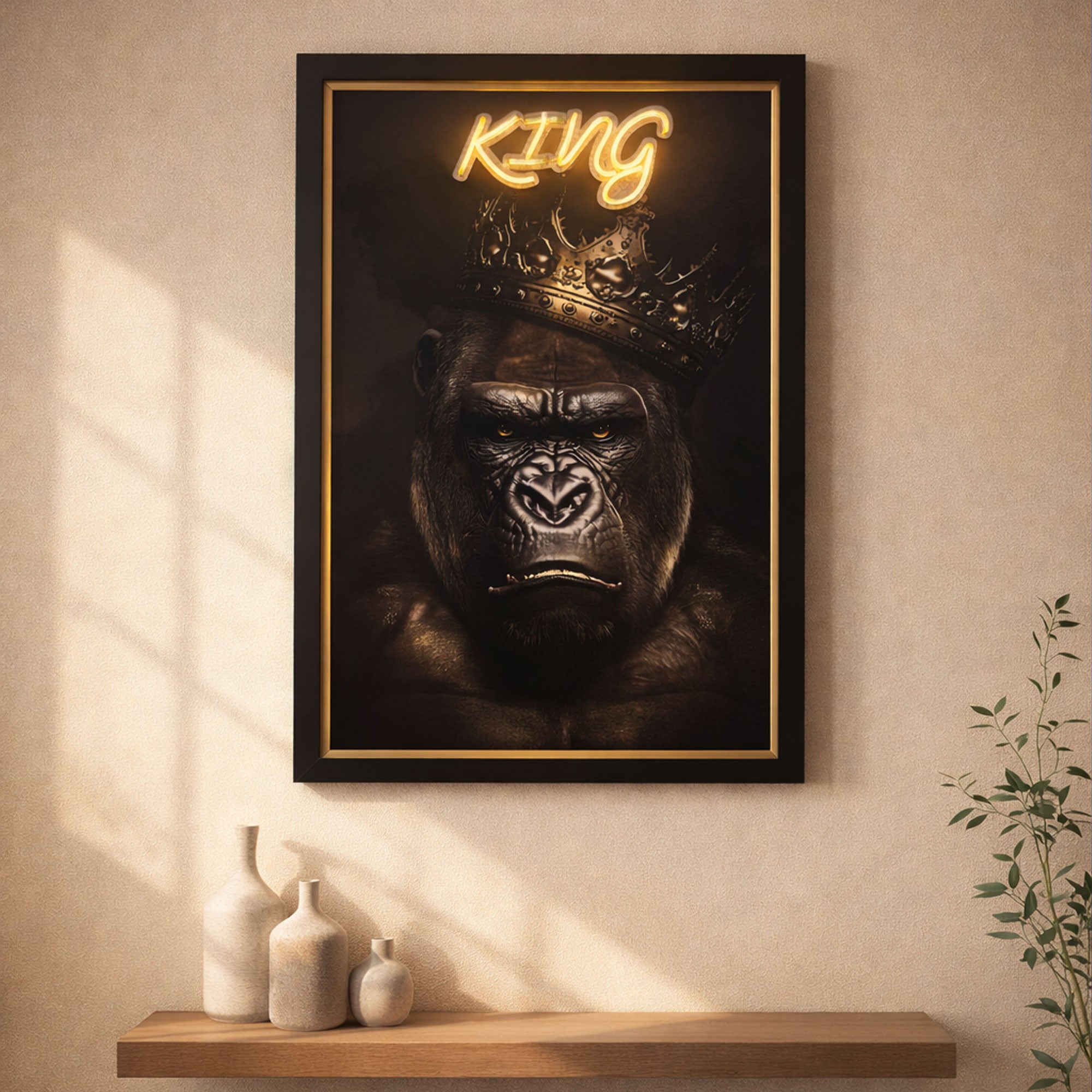 Gorilla Portrait – KING Neon Wall Art
