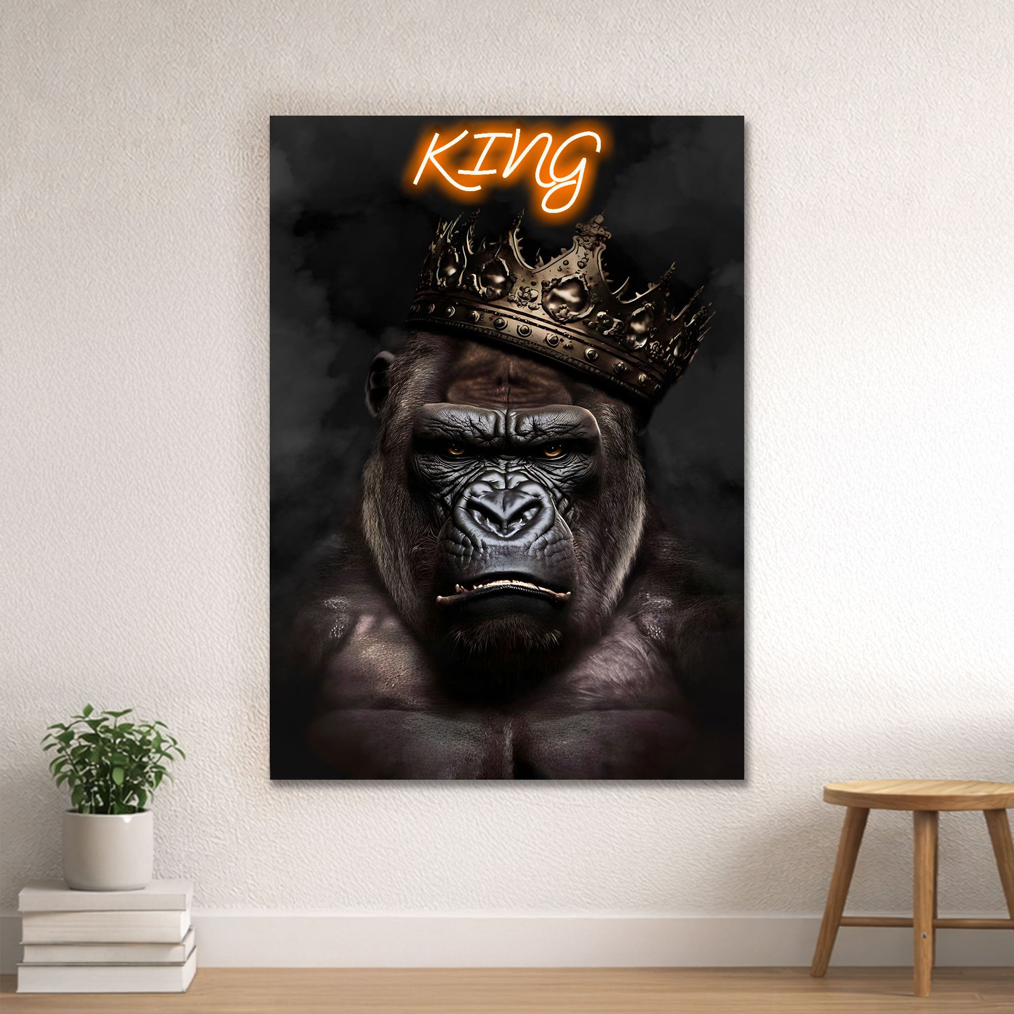 Gorilla Portrait – KING Neon Wall Art