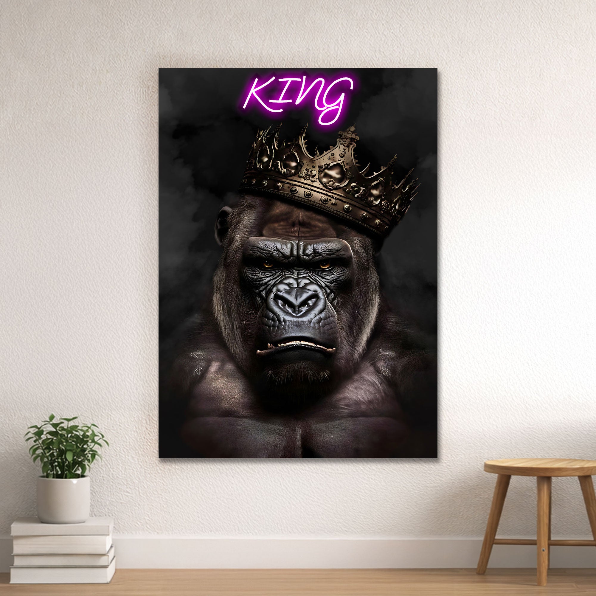 Gorilla Portrait – KING Neon Wall Art