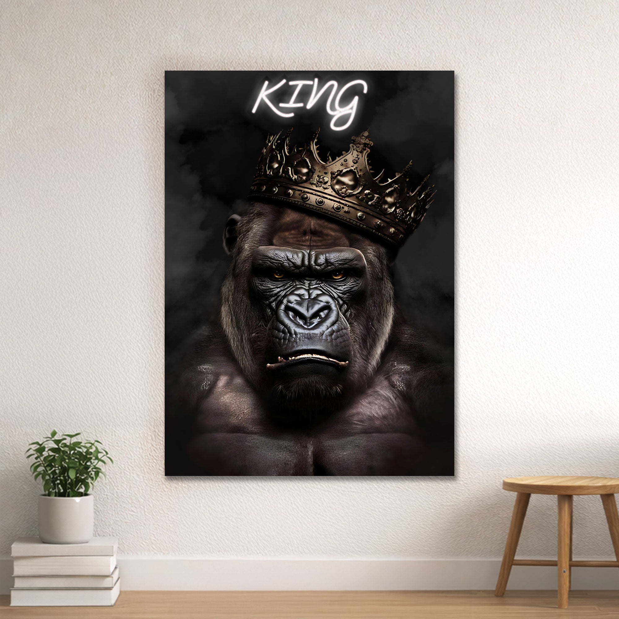 Gorilla Portrait – KING Neon Wall Art