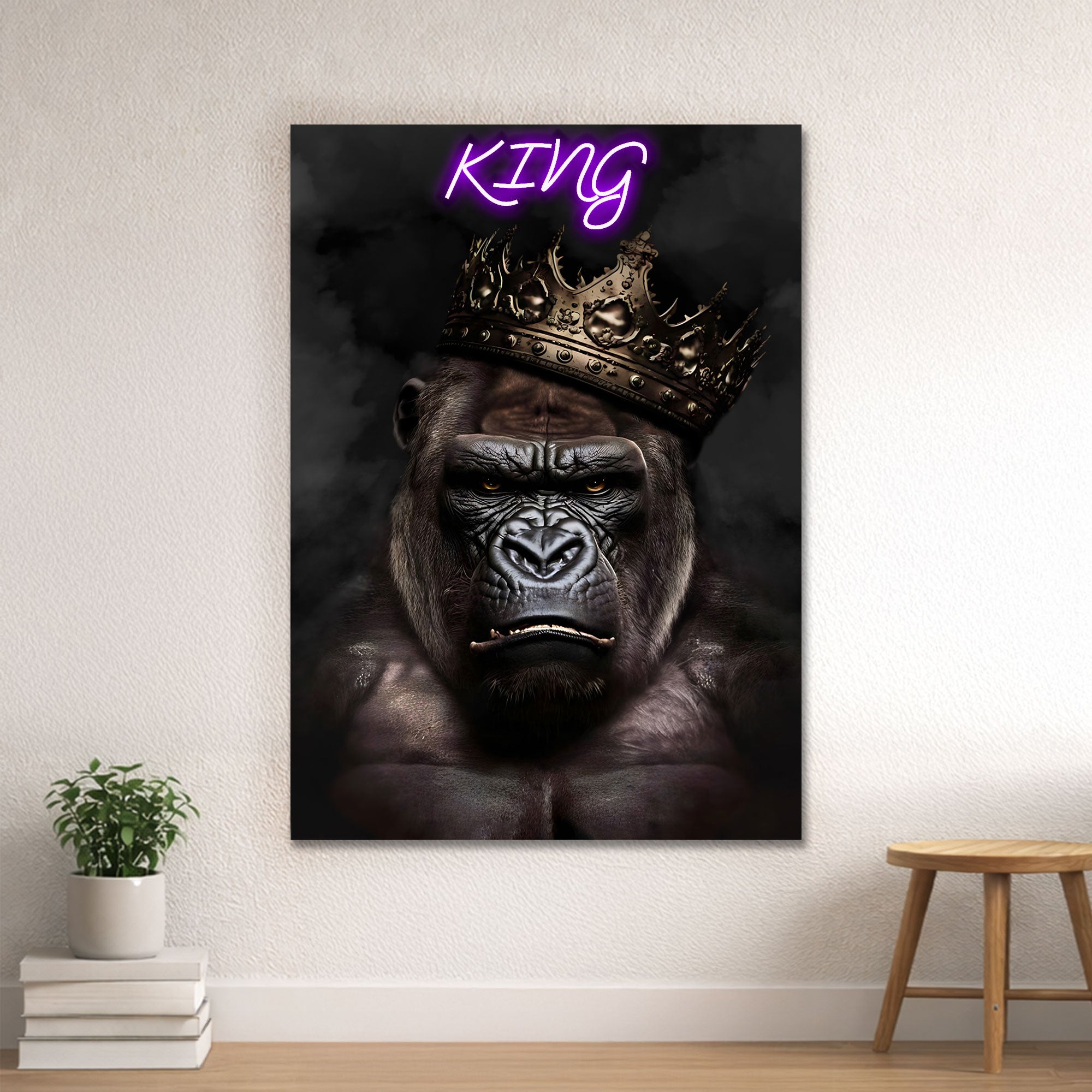 Gorilla Portrait – KING Neon Wall Art