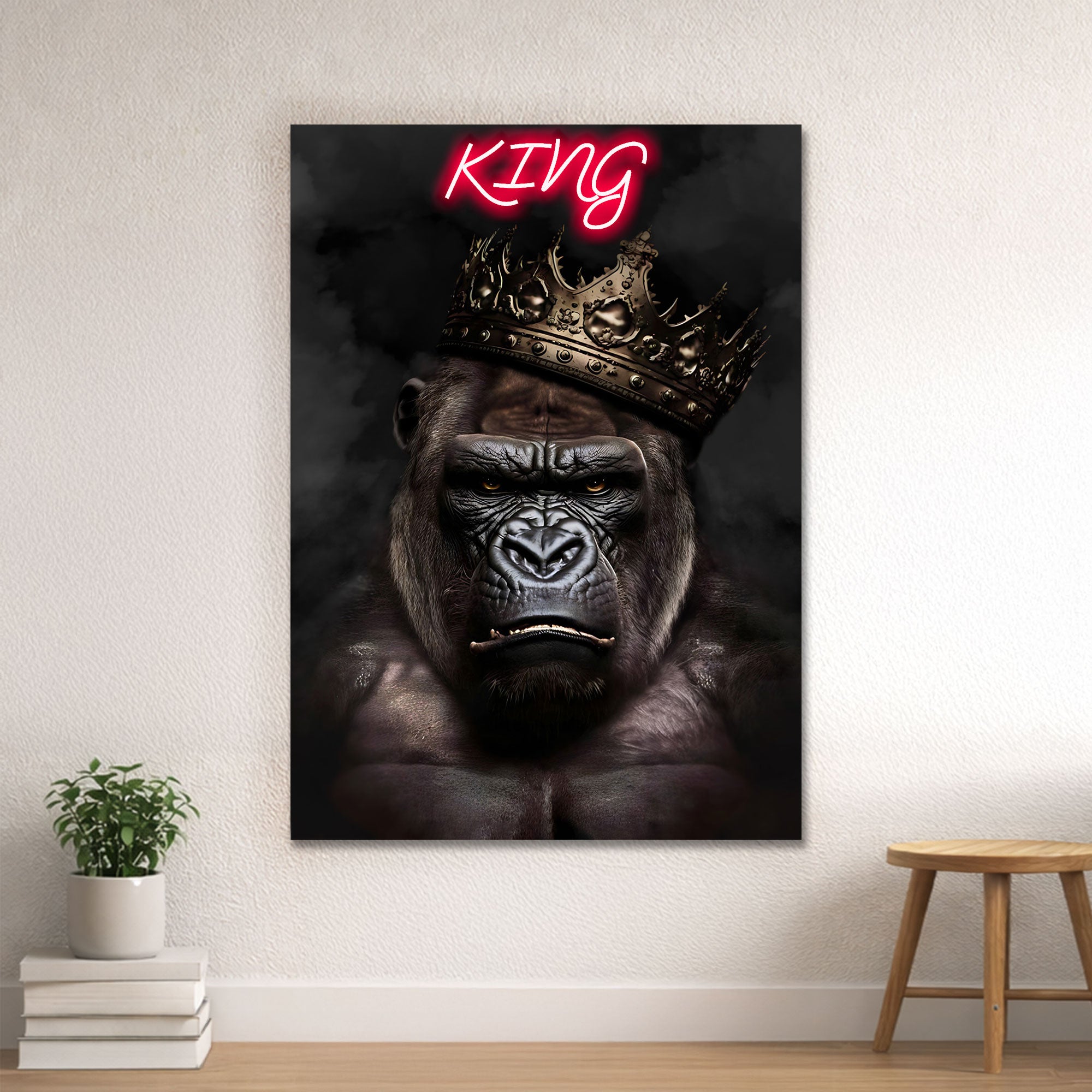 Gorilla Portrait – KING Neon Wall Art