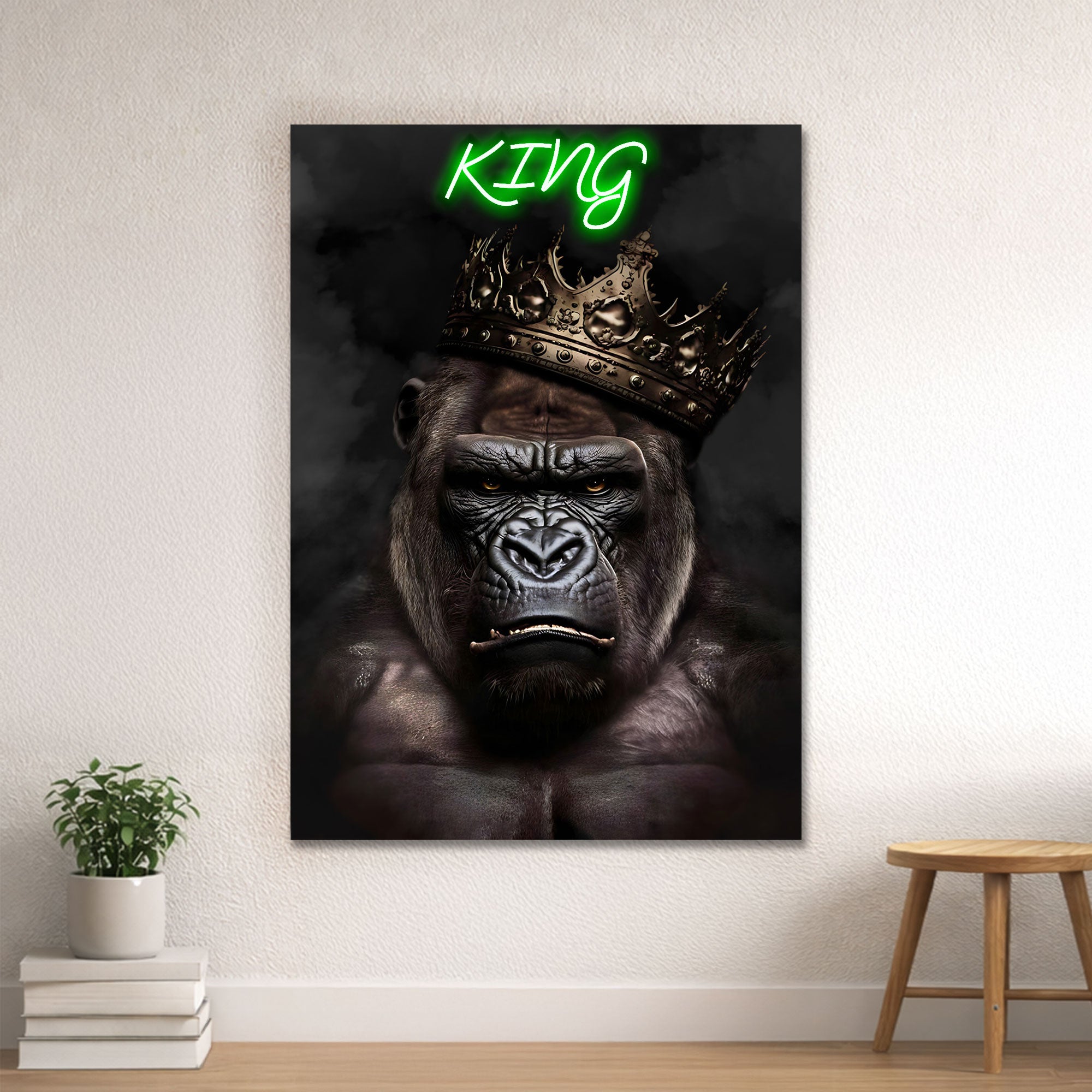 Gorilla Portrait – KING Neon Wall Art