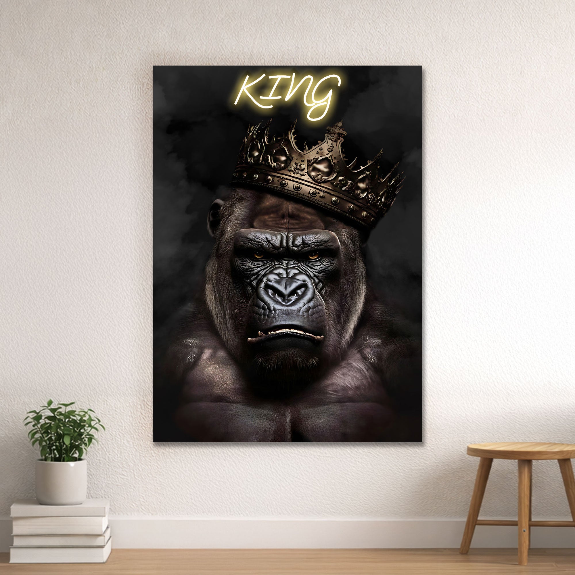 Gorilla Portrait – KING Neon Wall Art