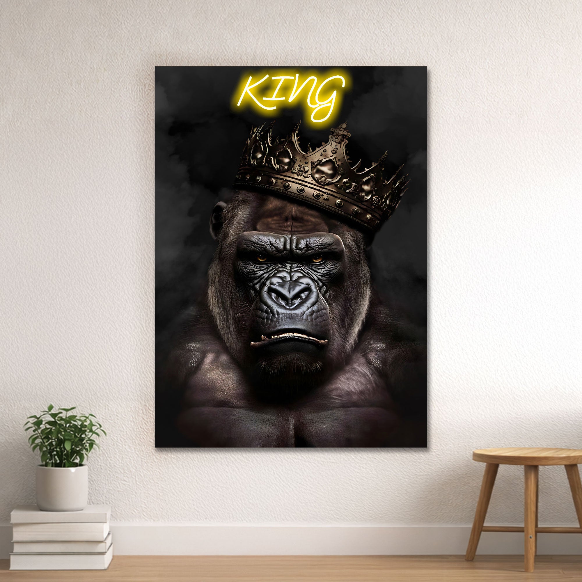 Gorilla Portrait – KING Neon Wall Art