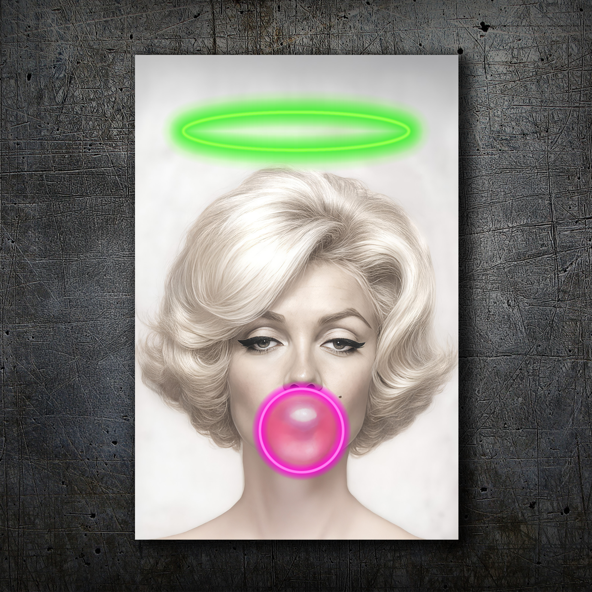 Marilyn Pop Art – Neon Bubblegum & Halo Wall Decor