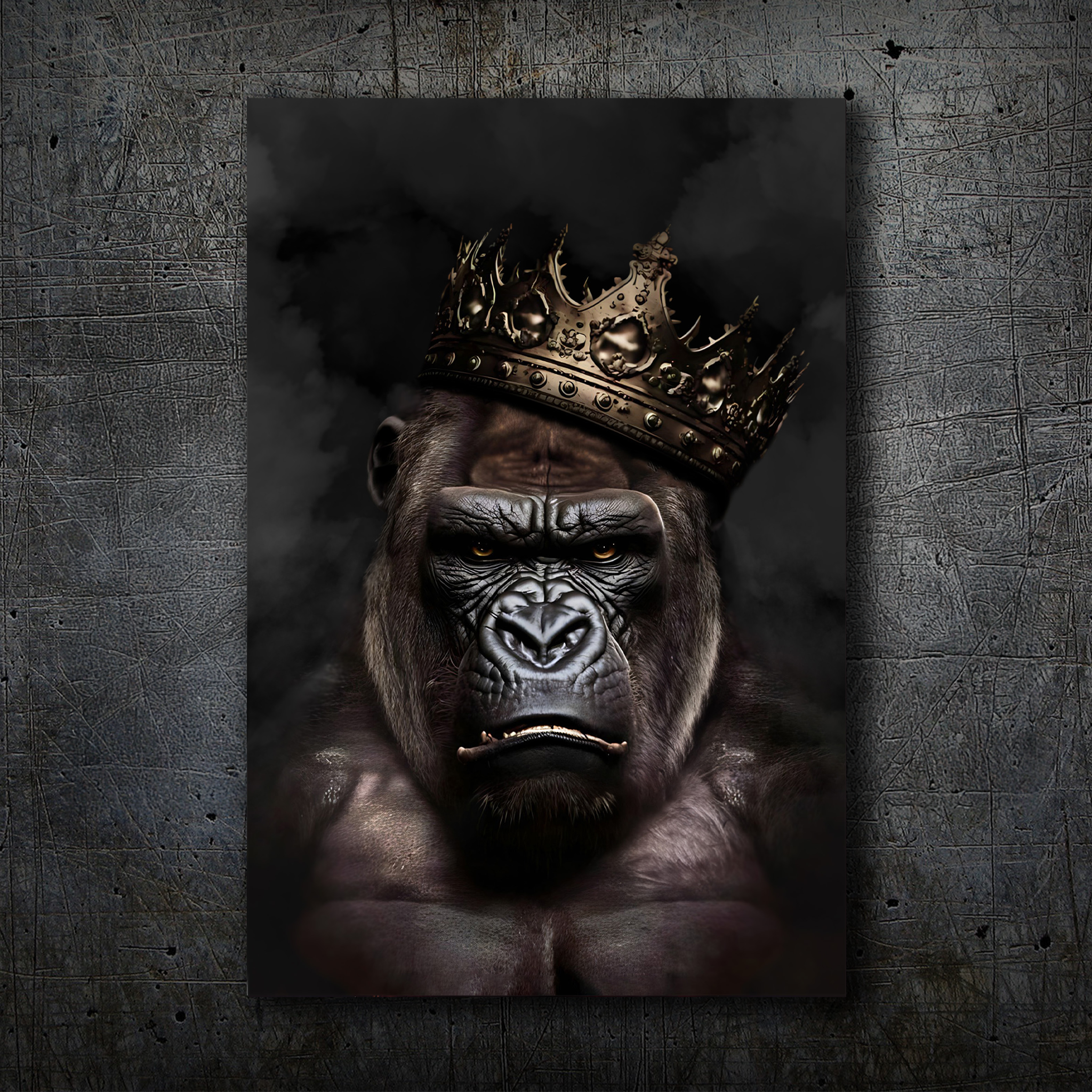 Gorilla Portrait – KING Neon Wall Art