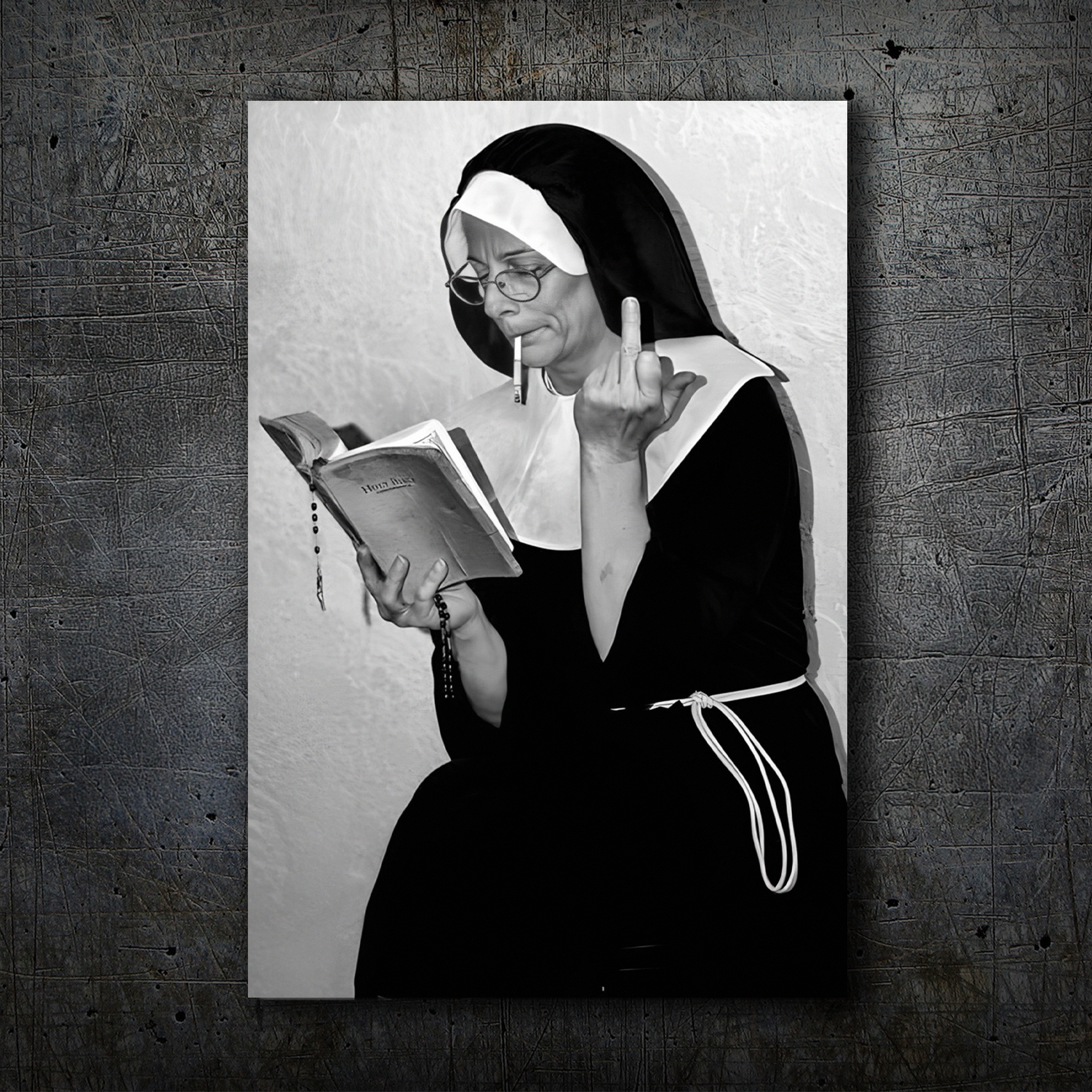 FEELINGS Neon Wall Art – Retro Black & White Design