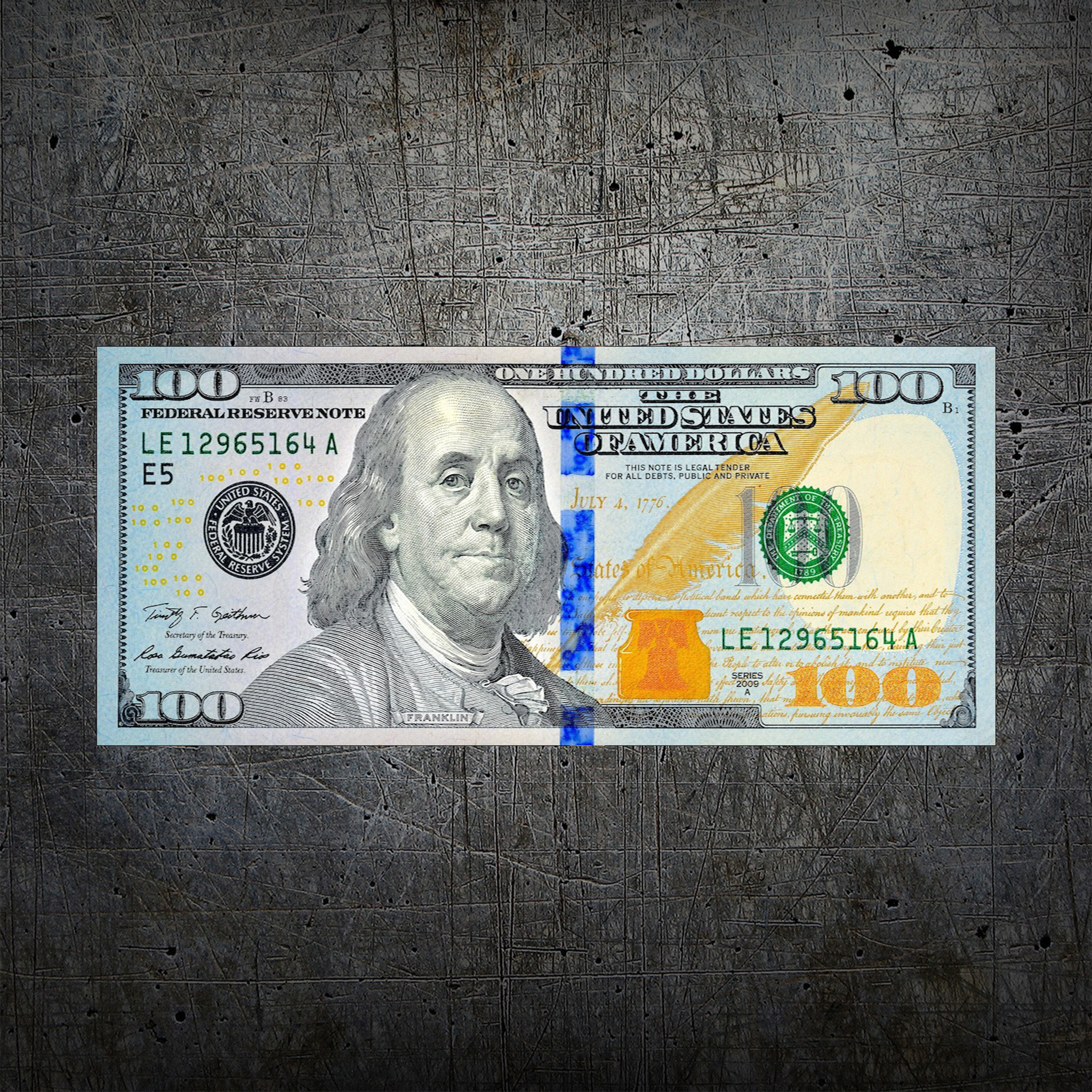 100 Dollar Bill Neon Wall Art – “Let’s Make Some Money” Motivational Decor