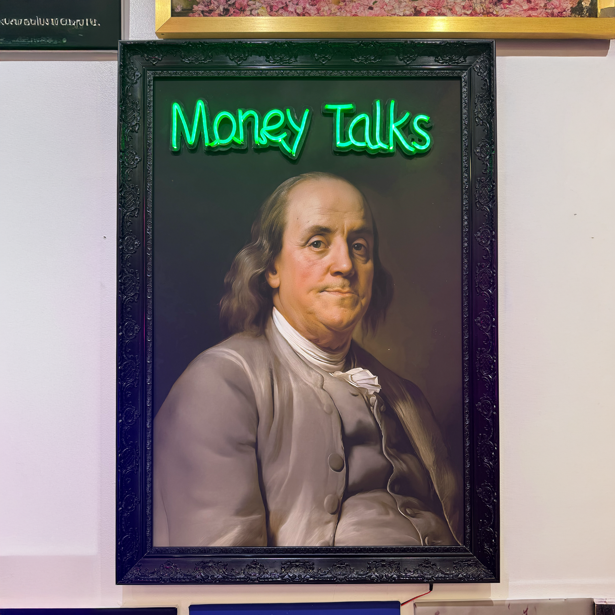Money Talks - Benjamin Franklin Neon Wall Art Decor