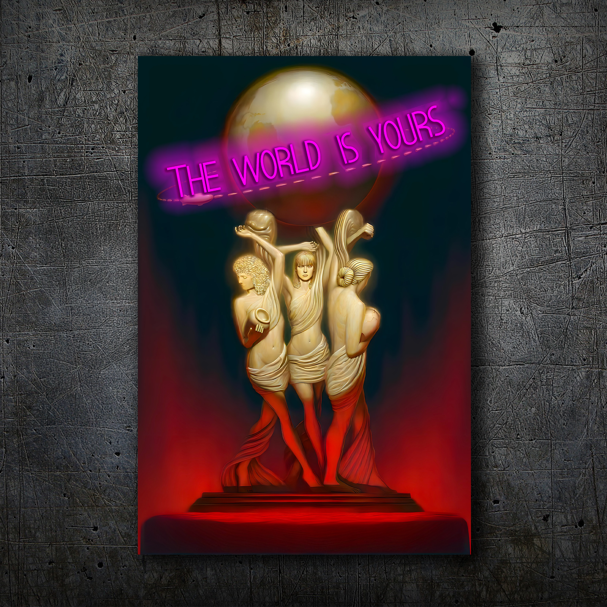 The World Is Yours – Neon Inspired Wall Art