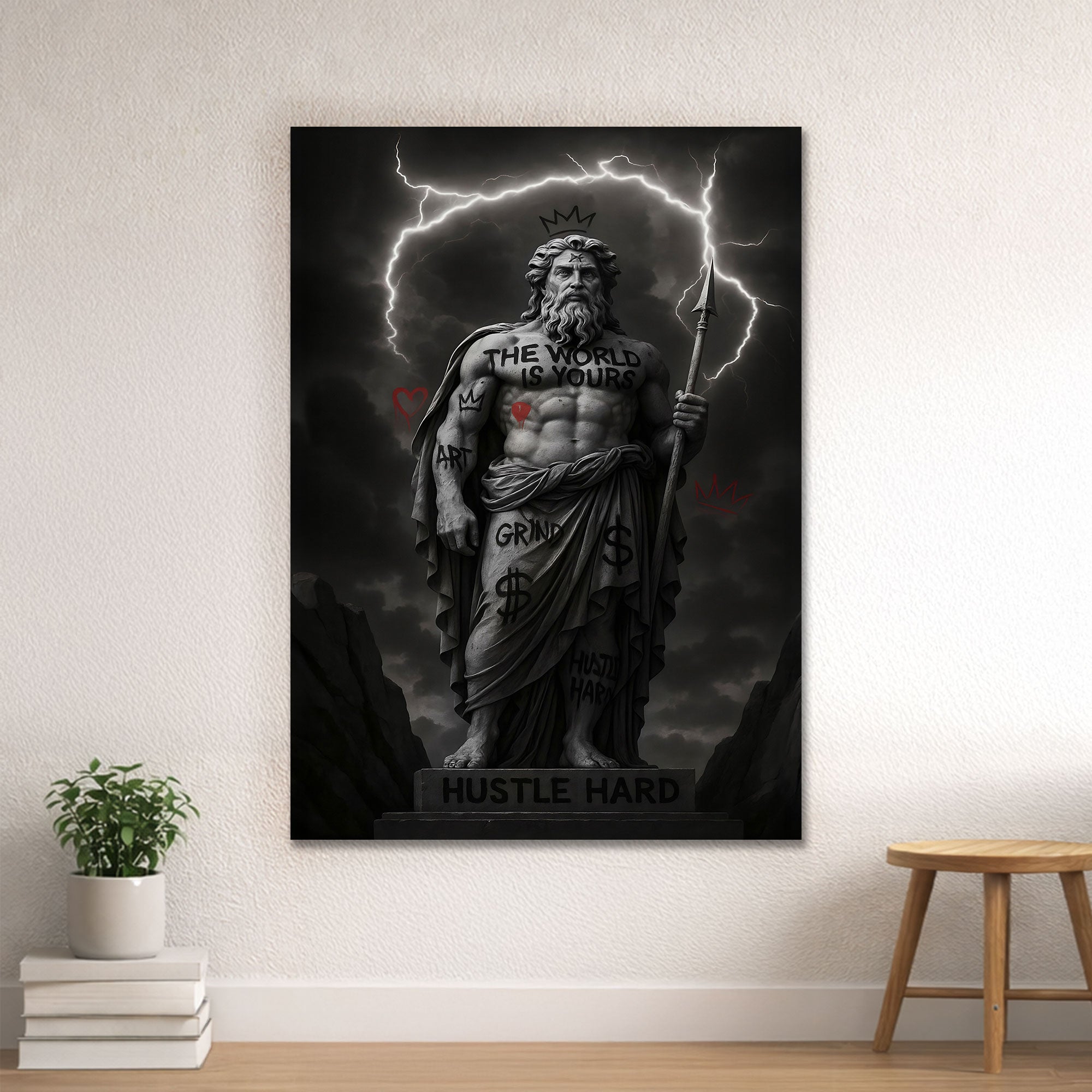 Poseidon Neon Lightning Wall Art