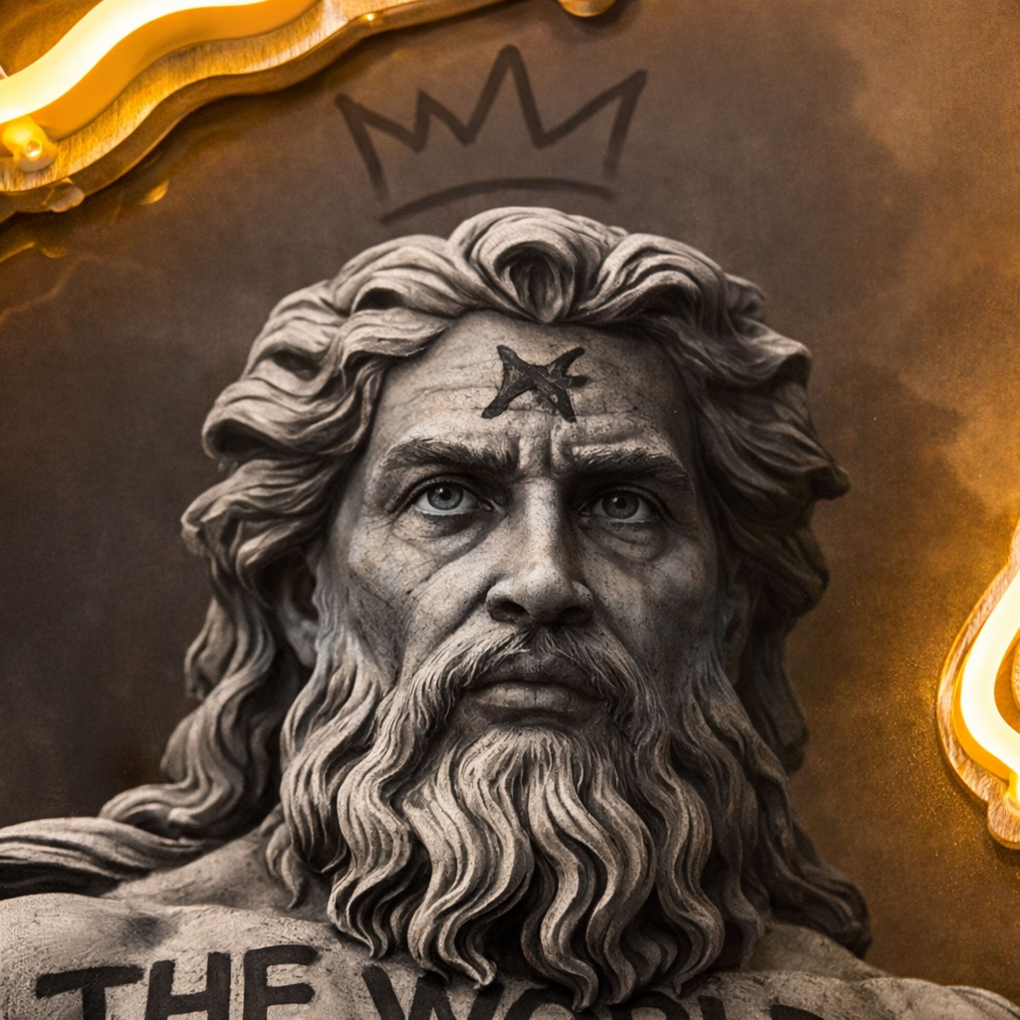 Poseidon Neon Lightning Wall Art