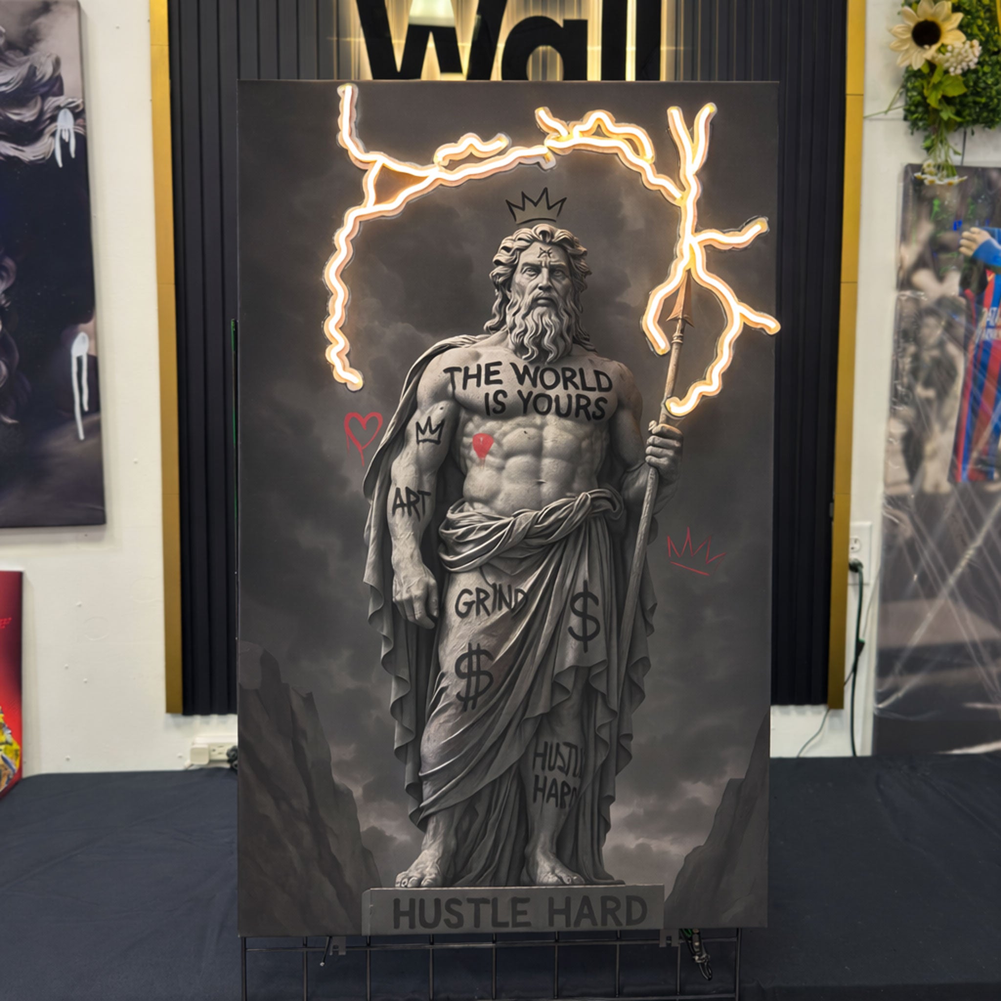 Poseidon Neon Lightning Wall Art