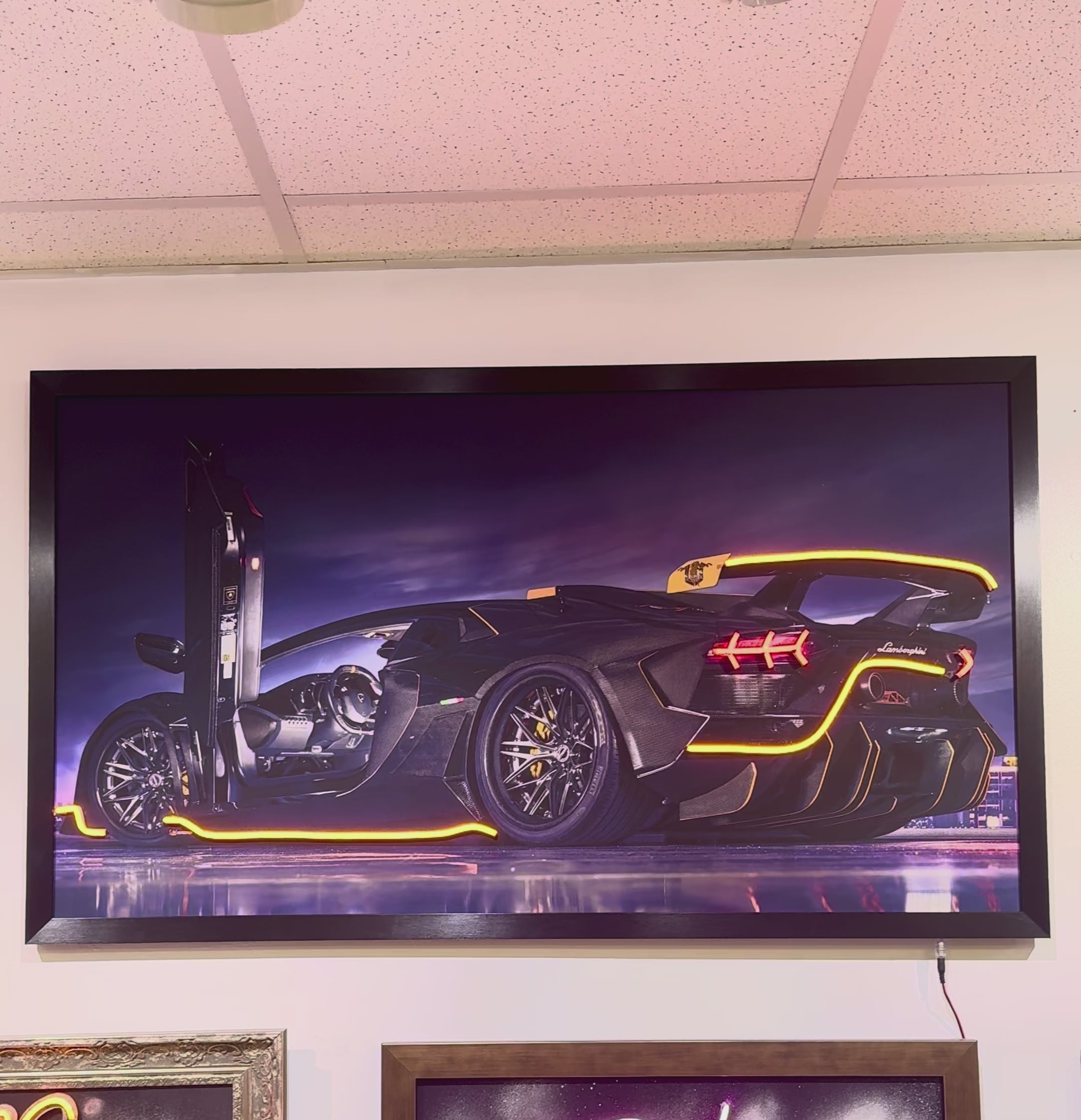 Lamborghini Aventador Neon Wall Art – Supercar LED Decor