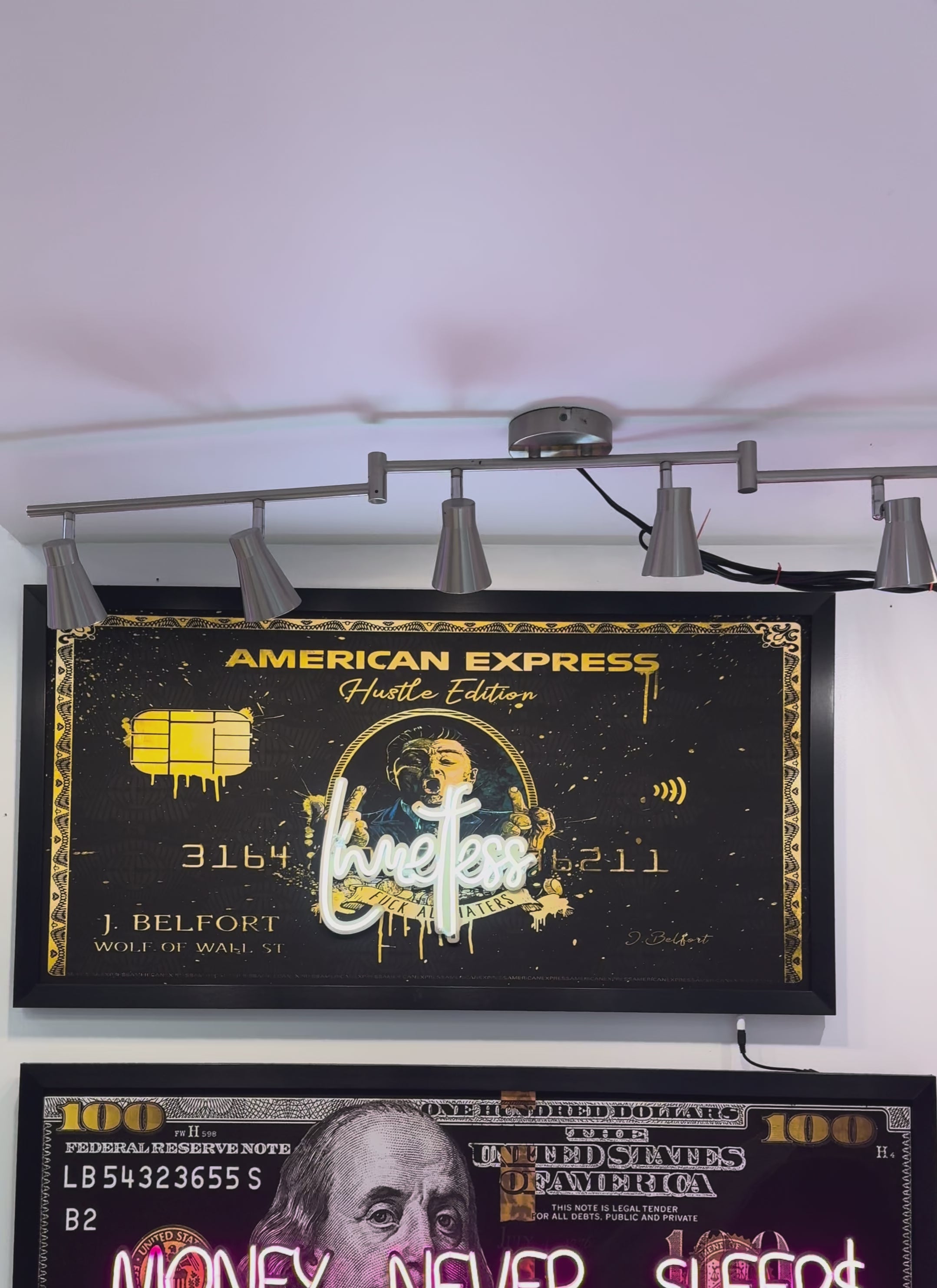 American Express Wolf of Wall Street - Limitless Neon Light - Amex - Wall Art Decor