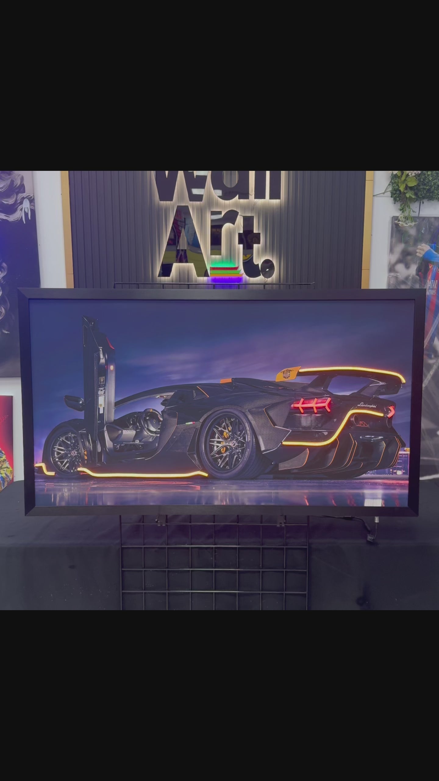 Lamborghini Aventador Neon Wall Art – Supercar LED Decor