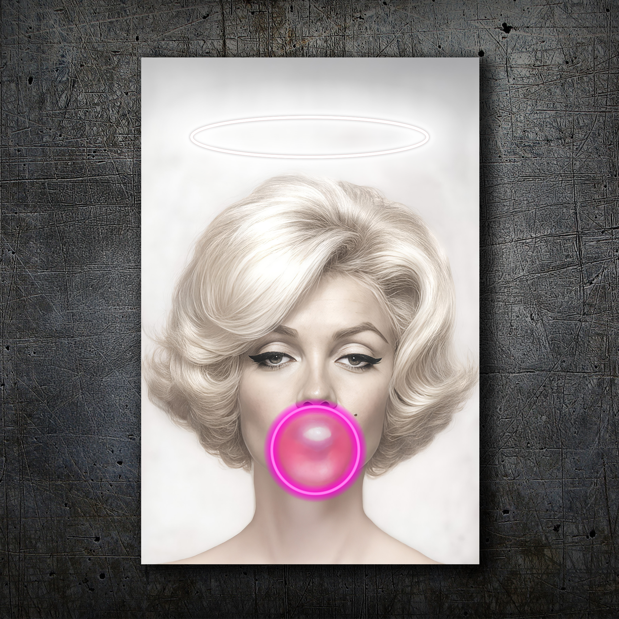 Marilyn Pop Art – Neon Bubblegum & Halo Wall Decor